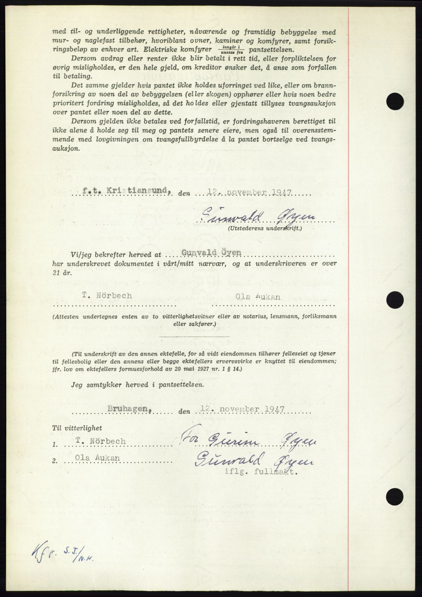 Nordmøre sorenskriveri, AV/SAT-A-4132/1/2/2Ca: Pantebok nr. B97, 1947-1948, Dagboknr: 2846/1947