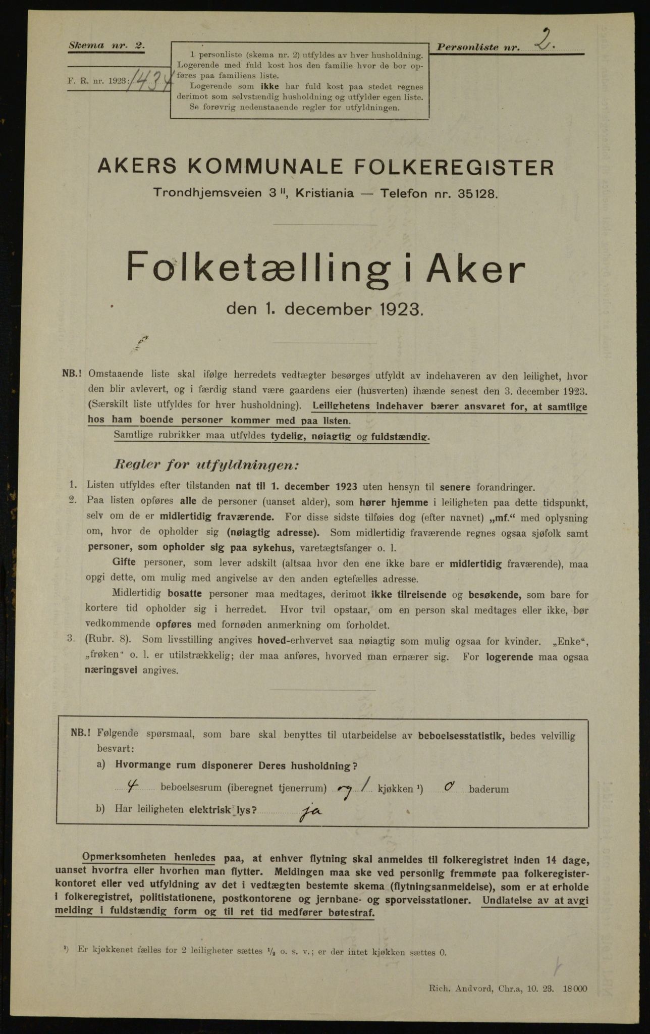 , Kommunal folketelling 1.12.1923 for Aker, 1923, s. 44843