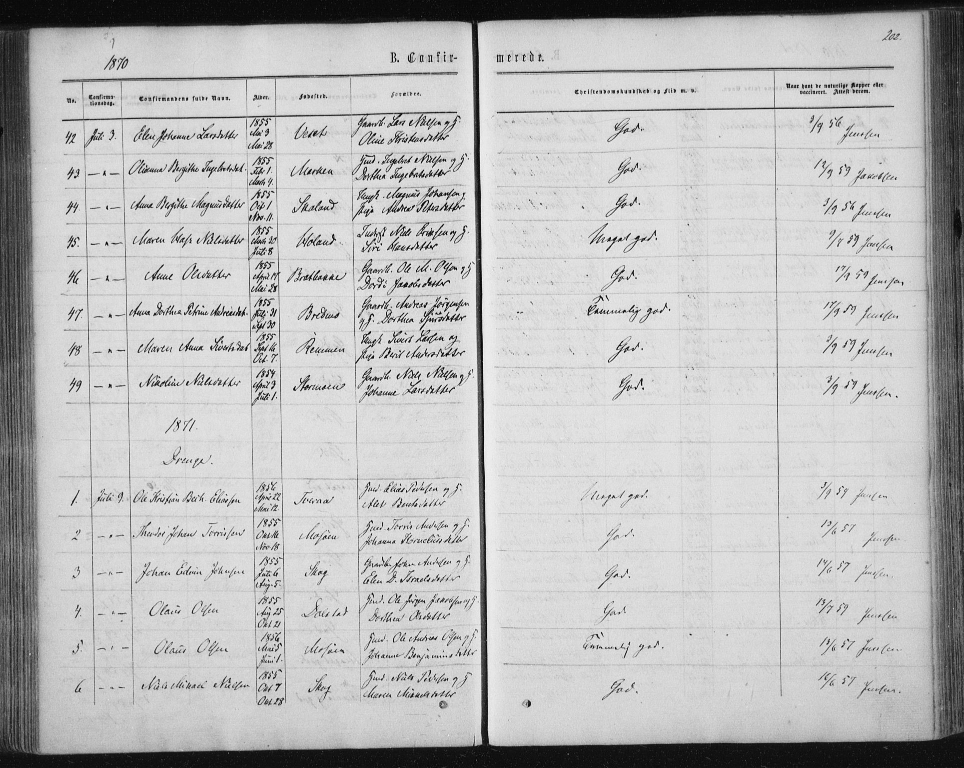 Ministerialprotokoller, klokkerbøker og fødselsregistre - Nordland, SAT/A-1459/820/L0294: Ministerialbok nr. 820A15, 1866-1879, s. 202