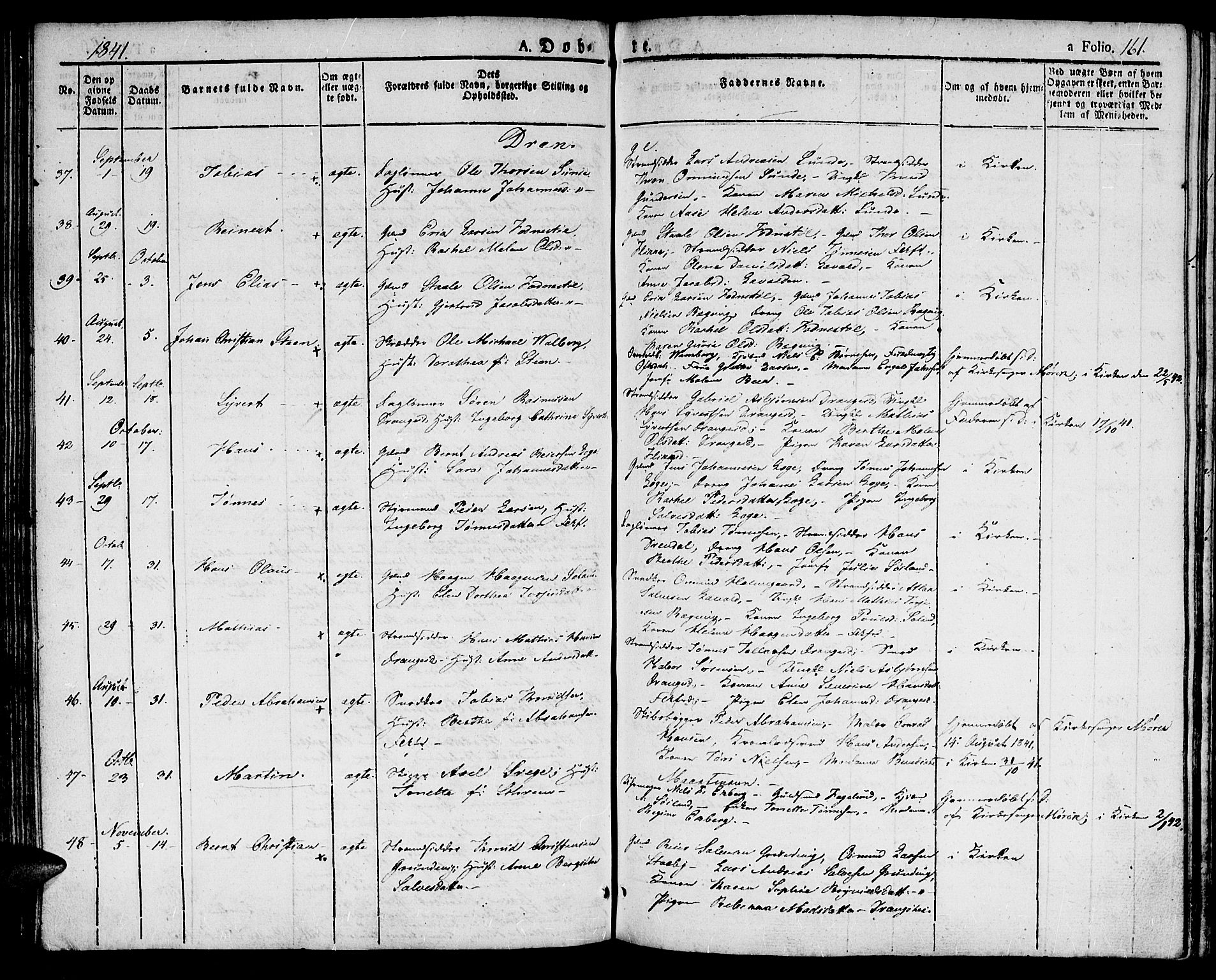 Flekkefjord sokneprestkontor, AV/SAK-1111-0012/F/Fb/Fbc/L0004: Klokkerbok nr. B 4, 1827-1846, s. 161