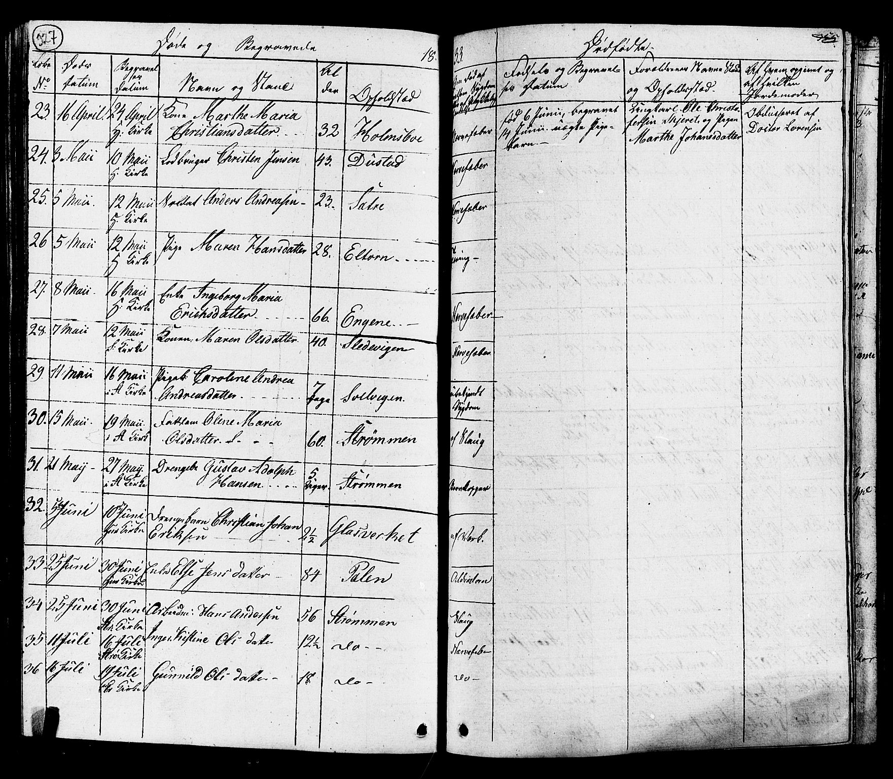 Hurum kirkebøker, AV/SAKO-A-229/G/Ga/L0002: Klokkerbok nr. I 2, 1827-1857, s. 327