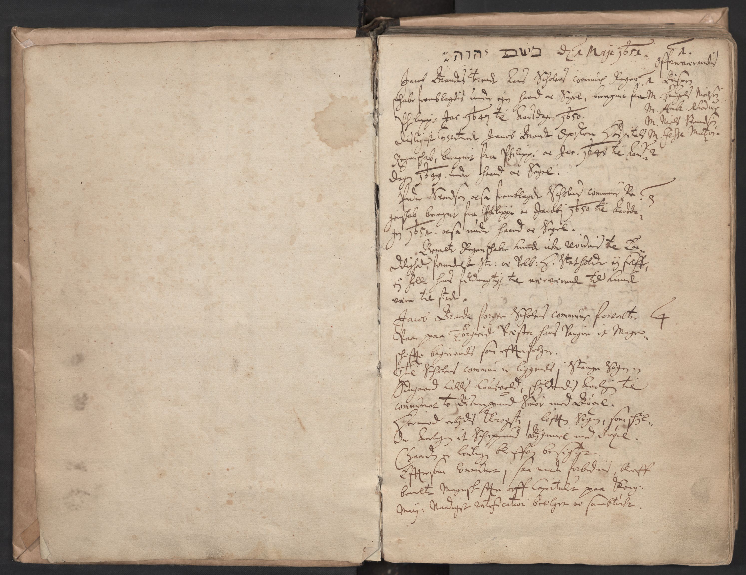 Den geistlige jurisdiksjon, AV/SAO-A-11097/H/Ha/L0004: Forhandlingsprotokoll, 1651-1698, s. 1a