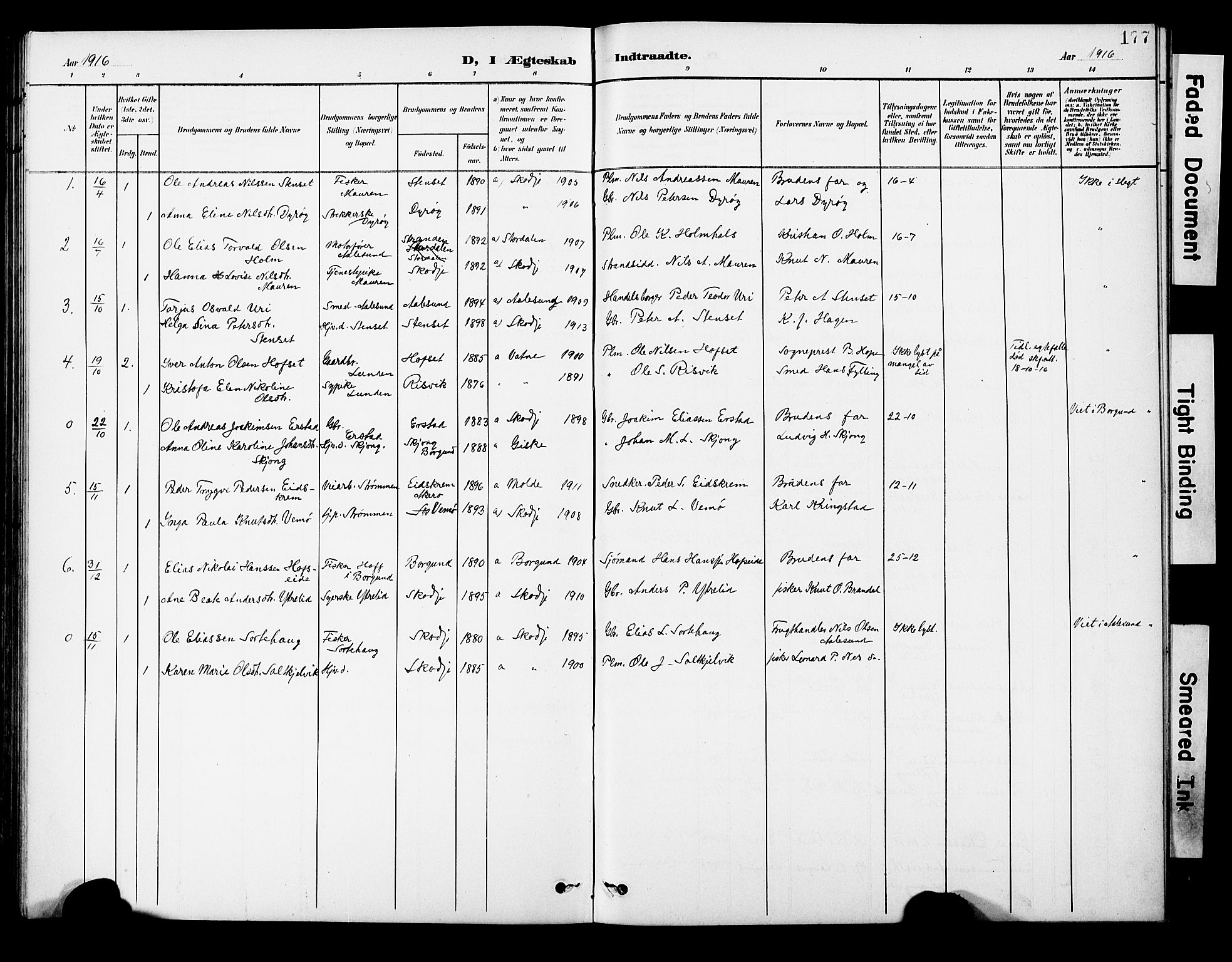 Ministerialprotokoller, klokkerbøker og fødselsregistre - Møre og Romsdal, AV/SAT-A-1454/524/L0366: Klokkerbok nr. 524C07, 1900-1931, s. 177