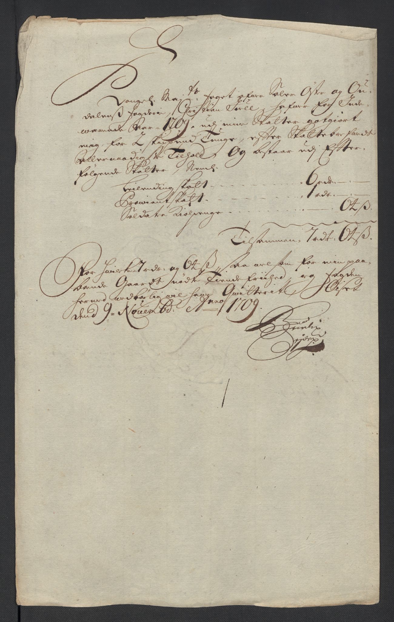 Rentekammeret inntil 1814, Reviderte regnskaper, Fogderegnskap, RA/EA-4092/R13/L0846: Fogderegnskap Solør, Odal og Østerdal, 1709, s. 258