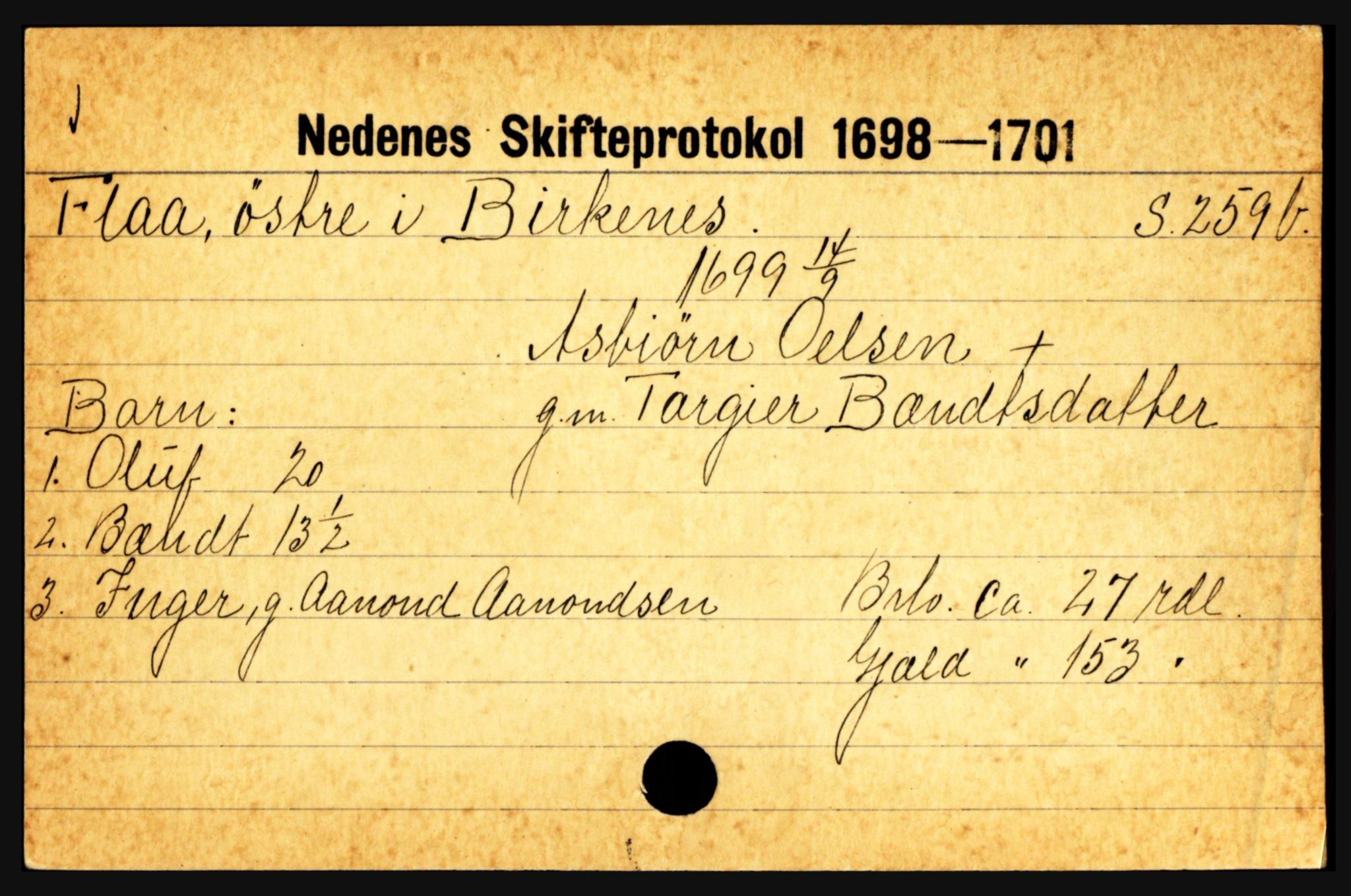 Nedenes sorenskriveri før 1824, AV/SAK-1221-0007/H, s. 7393