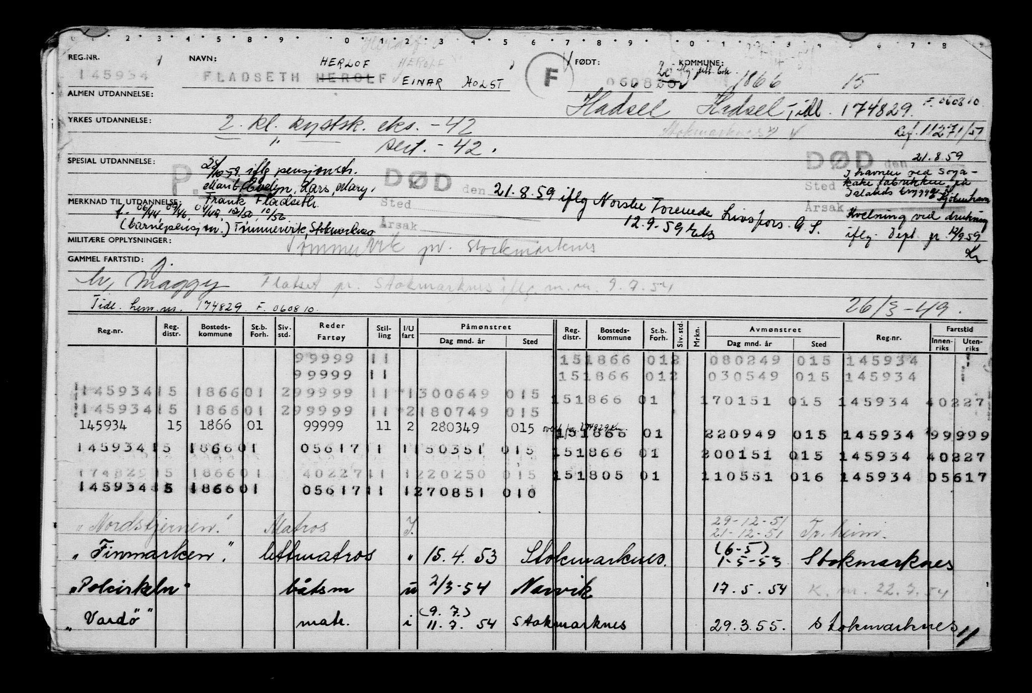 Direktoratet for sjømenn, AV/RA-S-3545/G/Gb/L0184: Hovedkort, 1920, s. 126