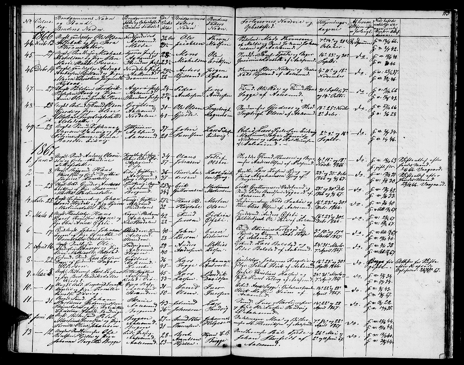 Ministerialprotokoller, klokkerbøker og fødselsregistre - Møre og Romsdal, AV/SAT-A-1454/529/L0464: Klokkerbok nr. 529C01, 1855-1867, s. 113