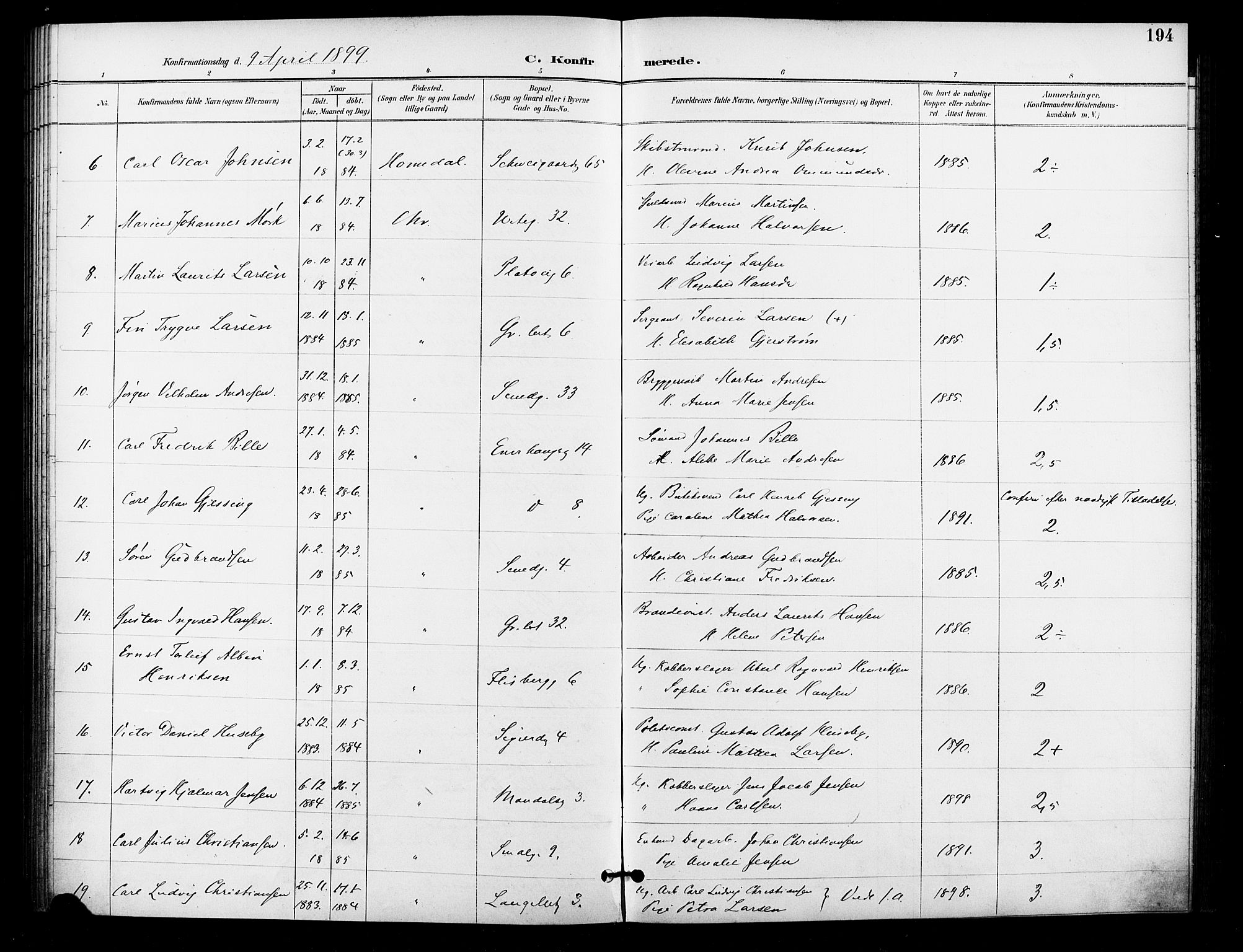 Grønland prestekontor Kirkebøker, AV/SAO-A-10848/F/Fa/L0011: Ministerialbok nr. 11, 1892-1907, s. 194
