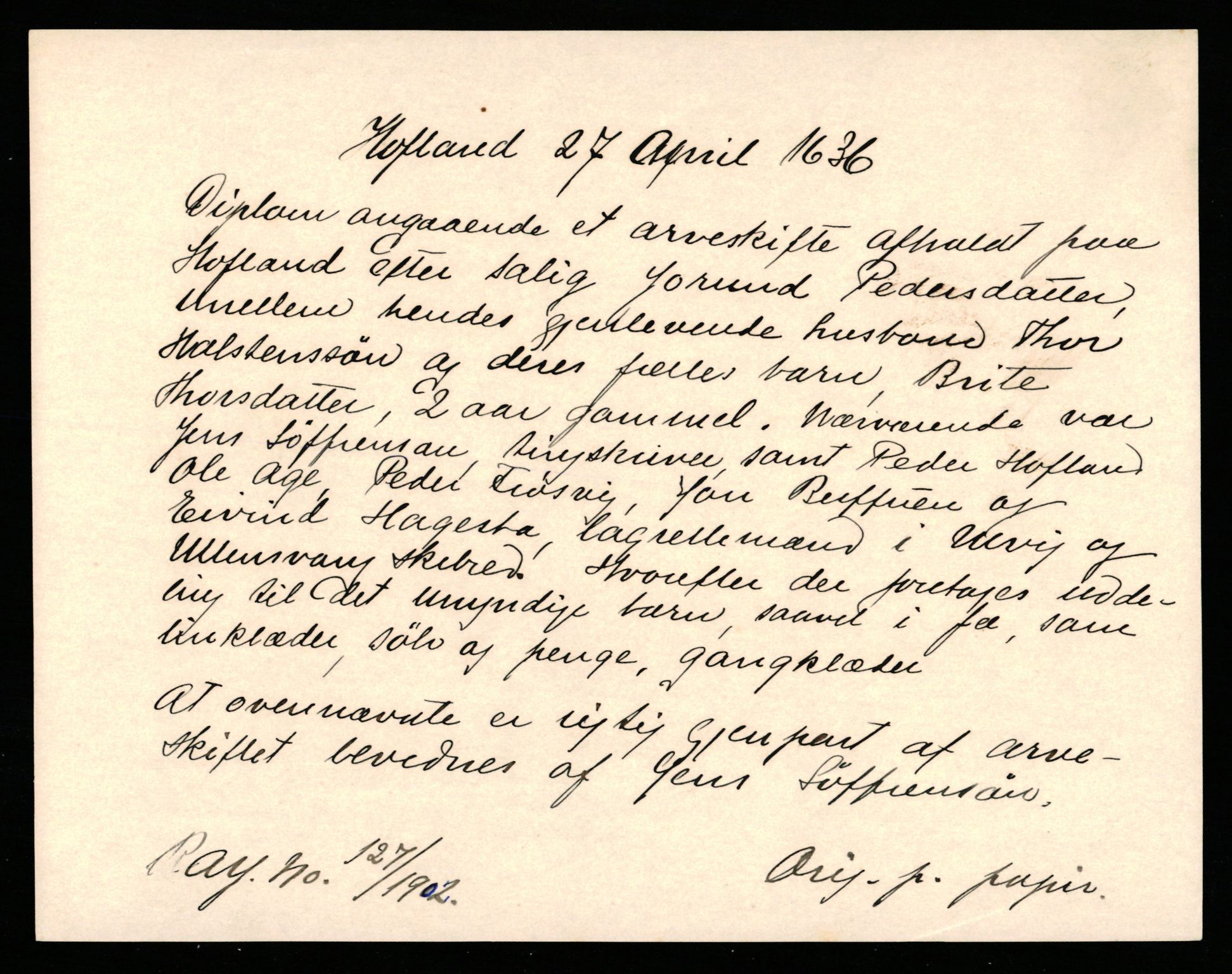 Riksarkivets diplomsamling, AV/RA-EA-5965/F35/F35b/L0008: Riksarkivets diplomer, seddelregister, 1635-1646, s. 91