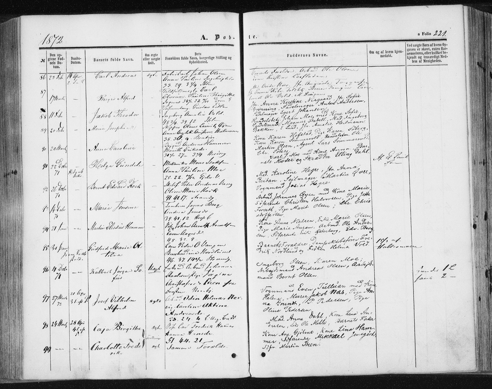 Ministerialprotokoller, klokkerbøker og fødselsregistre - Sør-Trøndelag, SAT/A-1456/602/L0115: Ministerialbok nr. 602A13, 1860-1872, s. 221