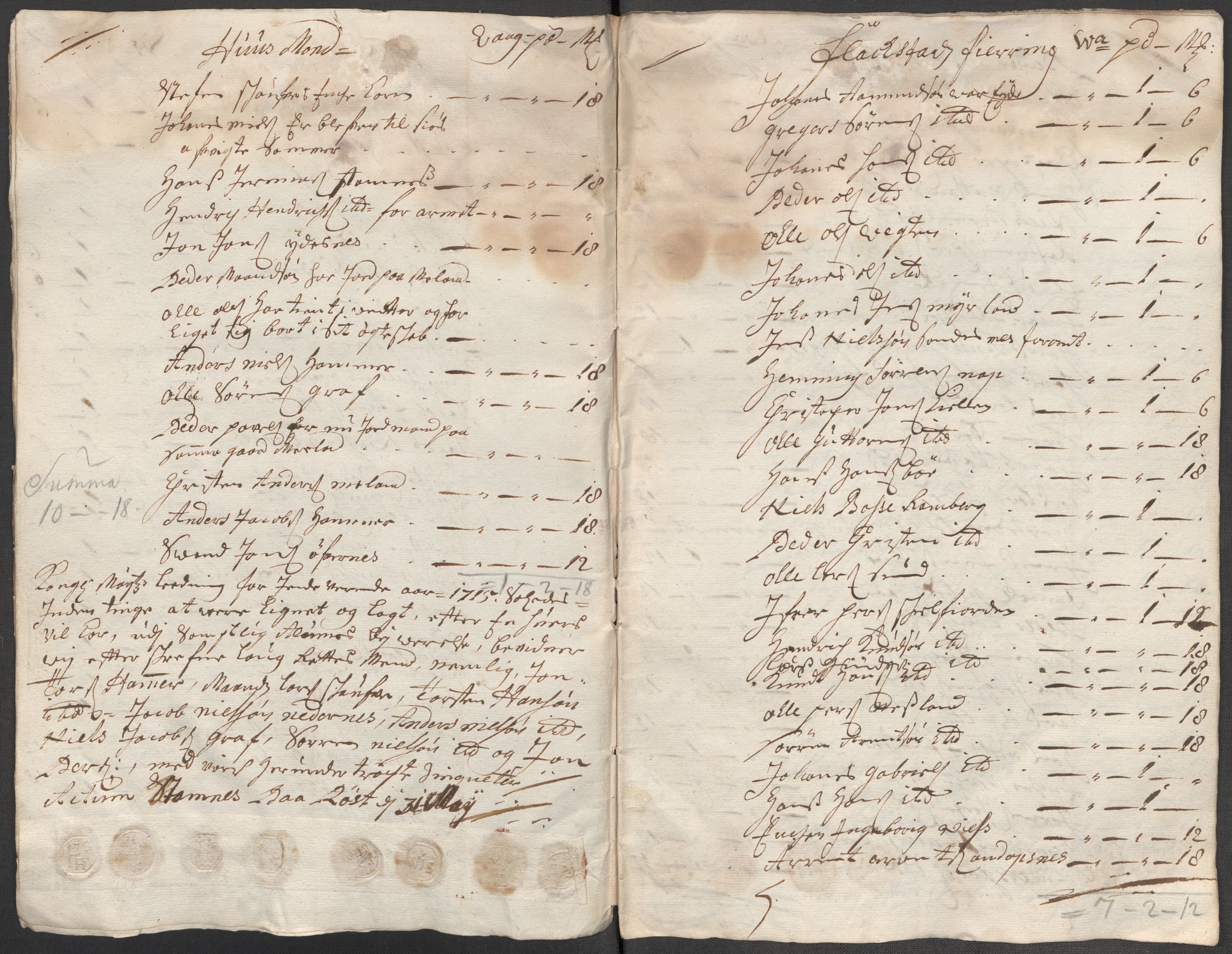Rentekammeret inntil 1814, Reviderte regnskaper, Fogderegnskap, AV/RA-EA-4092/R67/L4681: Fogderegnskap Vesterålen, Andenes og Lofoten, 1715, s. 148