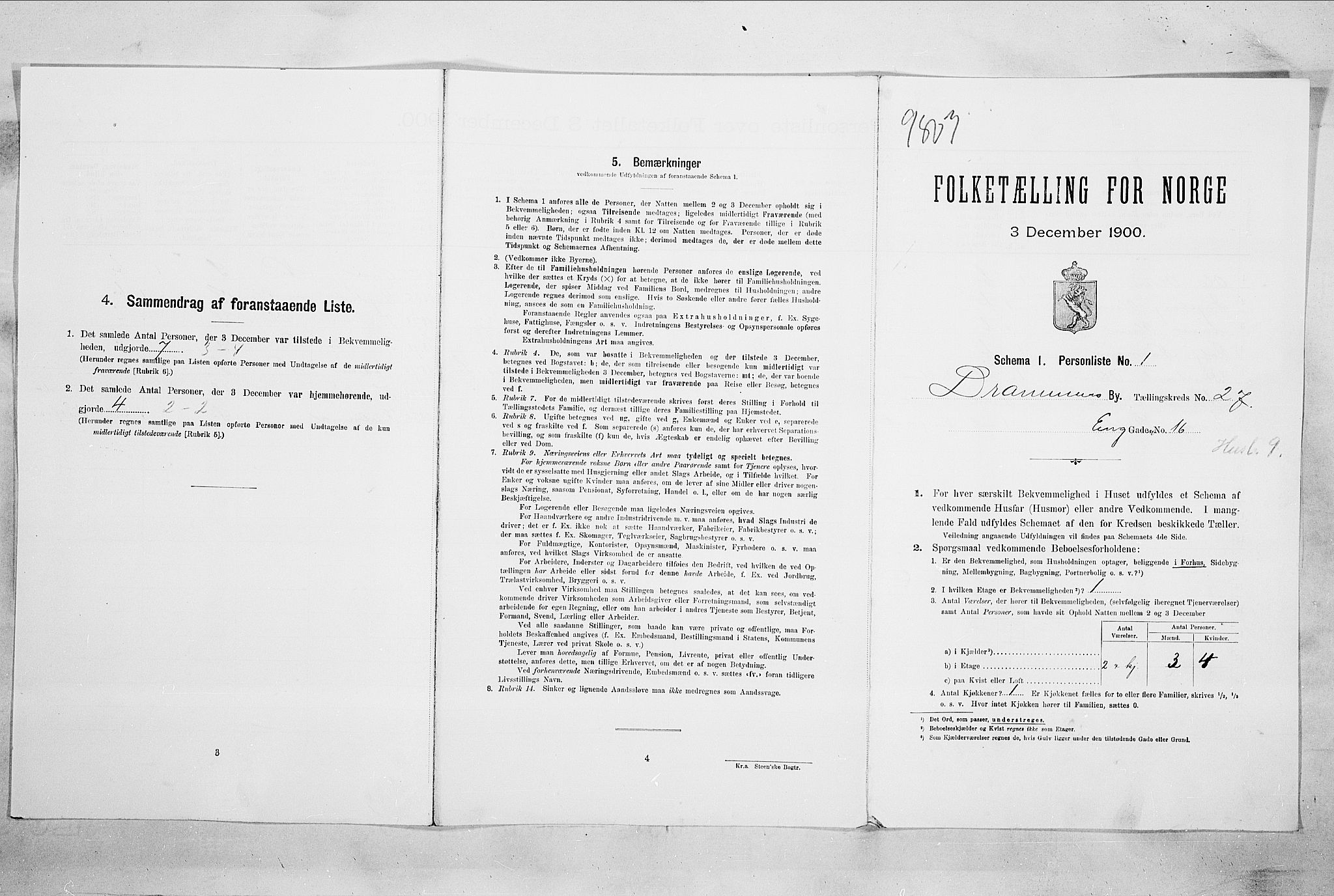 RA, Folketelling 1900 for 0602 Drammen kjøpstad, 1900, s. 4464