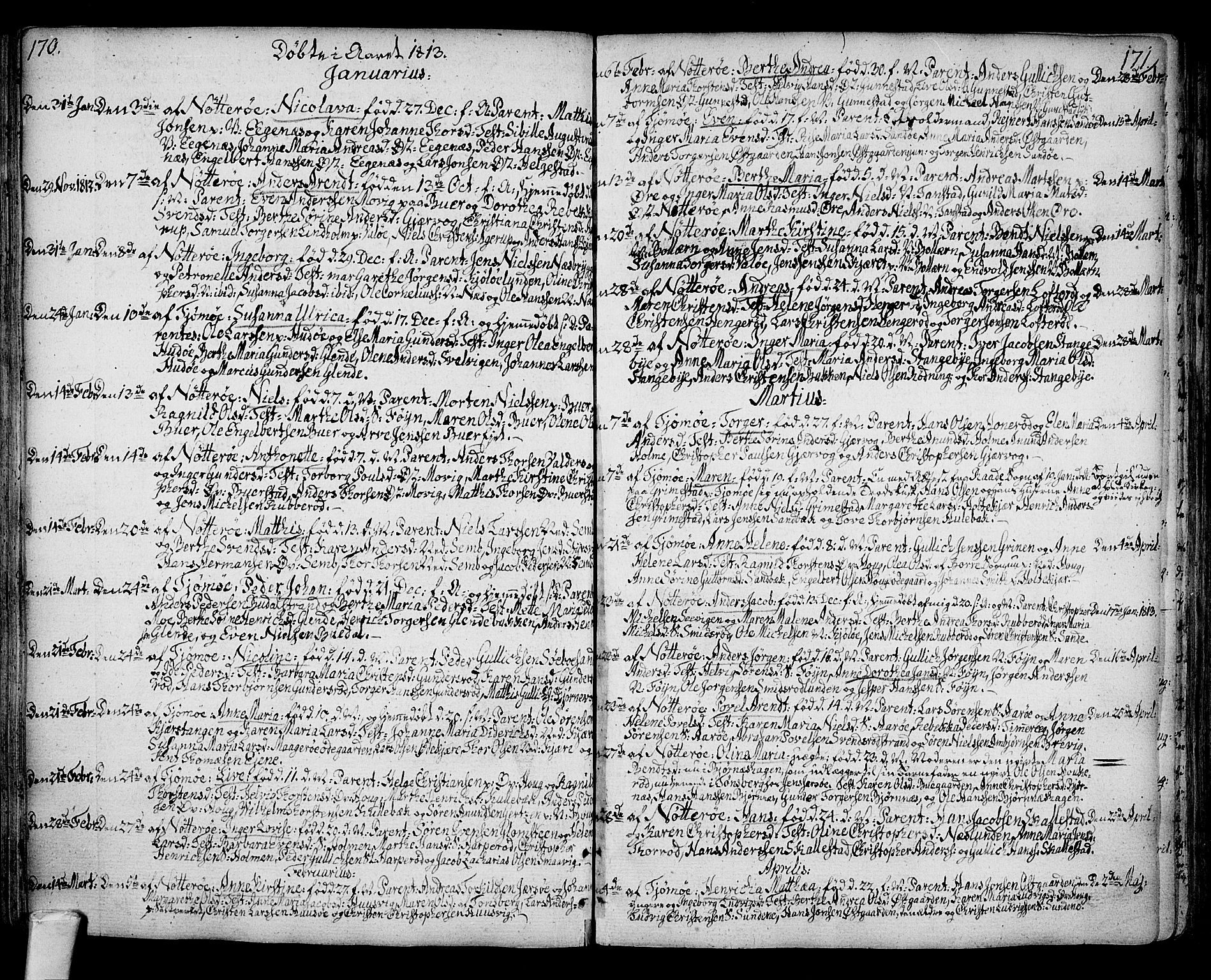 Nøtterøy kirkebøker, AV/SAKO-A-354/F/Fa/L0003: Ministerialbok nr. I 3, 1791-1814, s. 170-171