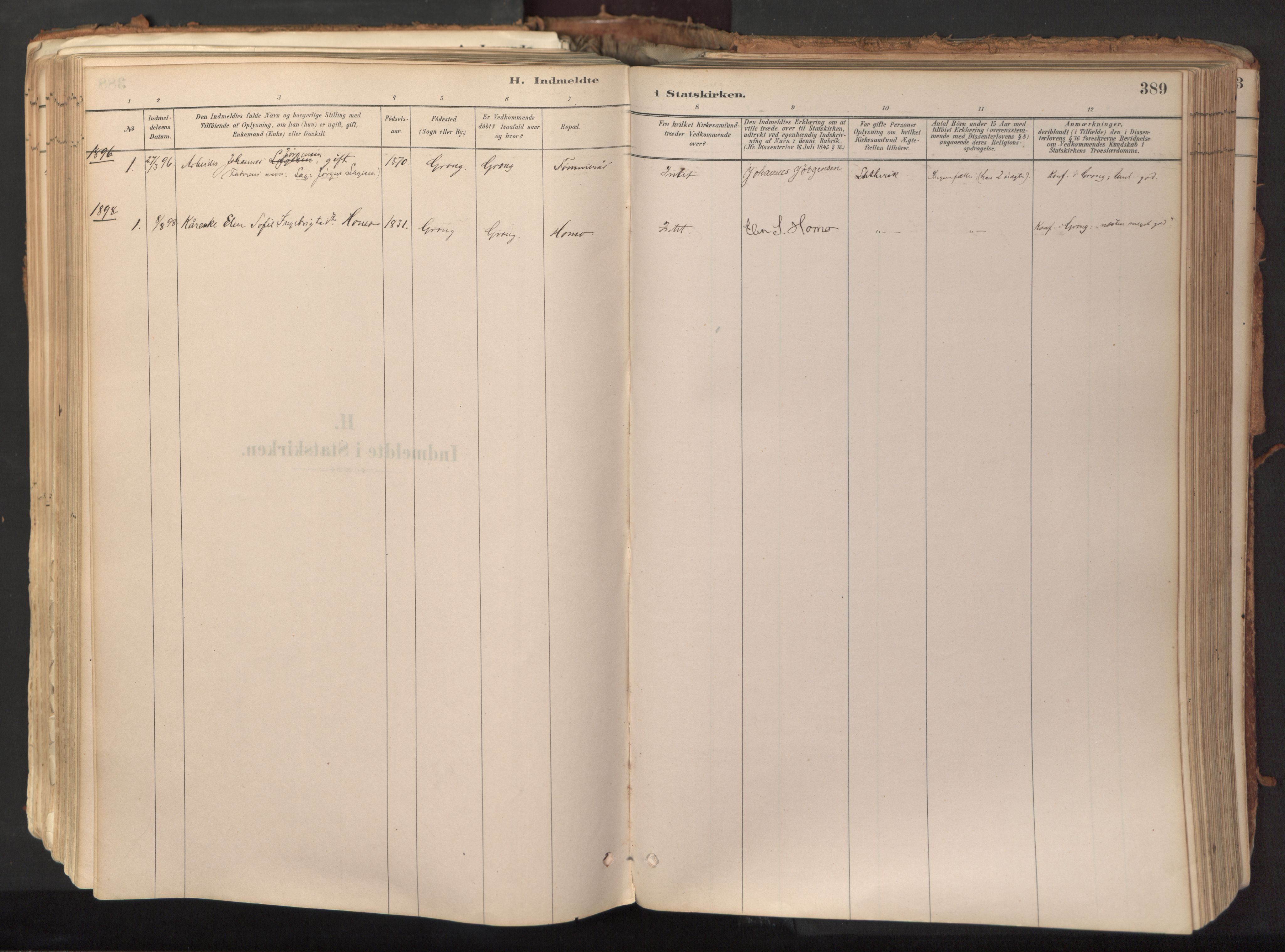 Ministerialprotokoller, klokkerbøker og fødselsregistre - Nord-Trøndelag, SAT/A-1458/758/L0519: Ministerialbok nr. 758A04, 1880-1926, s. 389
