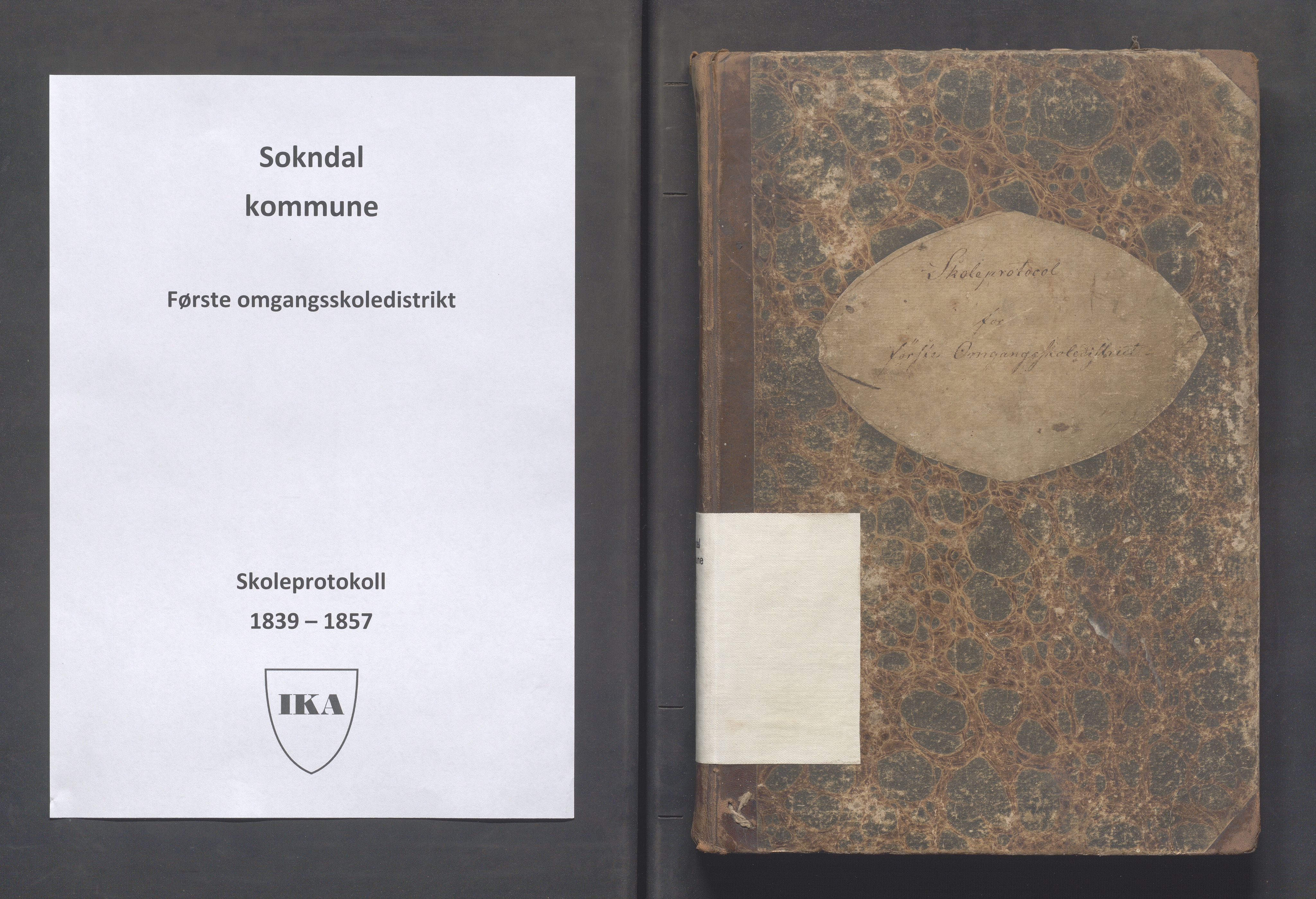 Sokndal kommune- Skolestyret/Skolekontoret, IKAR/K-101142/H/L0005: Skoleprotokoll - Første omgangsskoledistrikt, 1839-1857