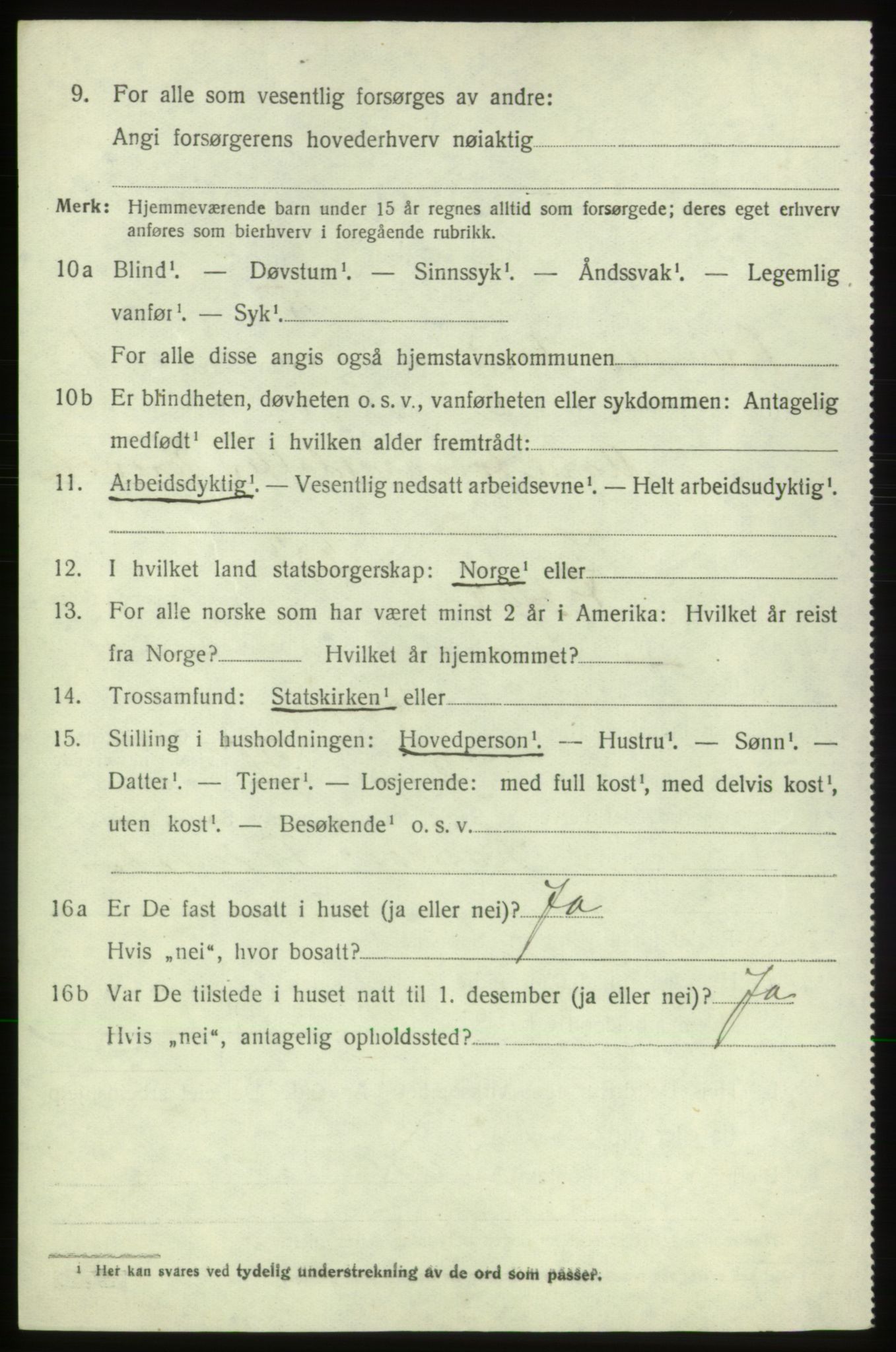 SAB, Folketelling 1920 for 1220 Bremnes herred, 1920, s. 1171