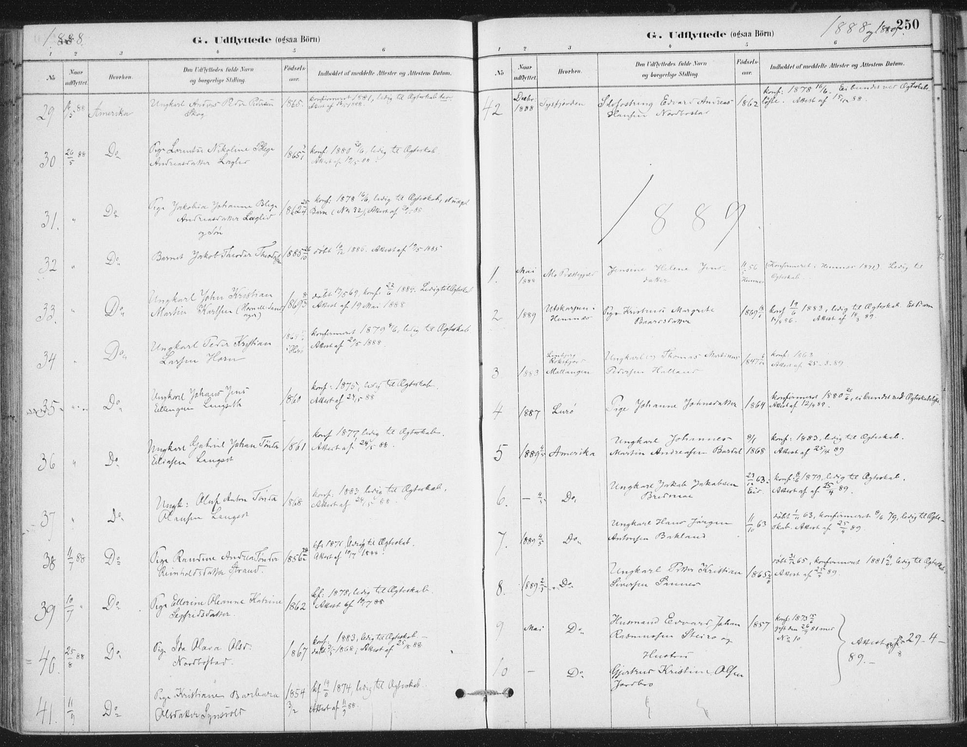 Ministerialprotokoller, klokkerbøker og fødselsregistre - Nordland, SAT/A-1459/838/L0553: Ministerialbok nr. 838A11, 1880-1910, s. 250