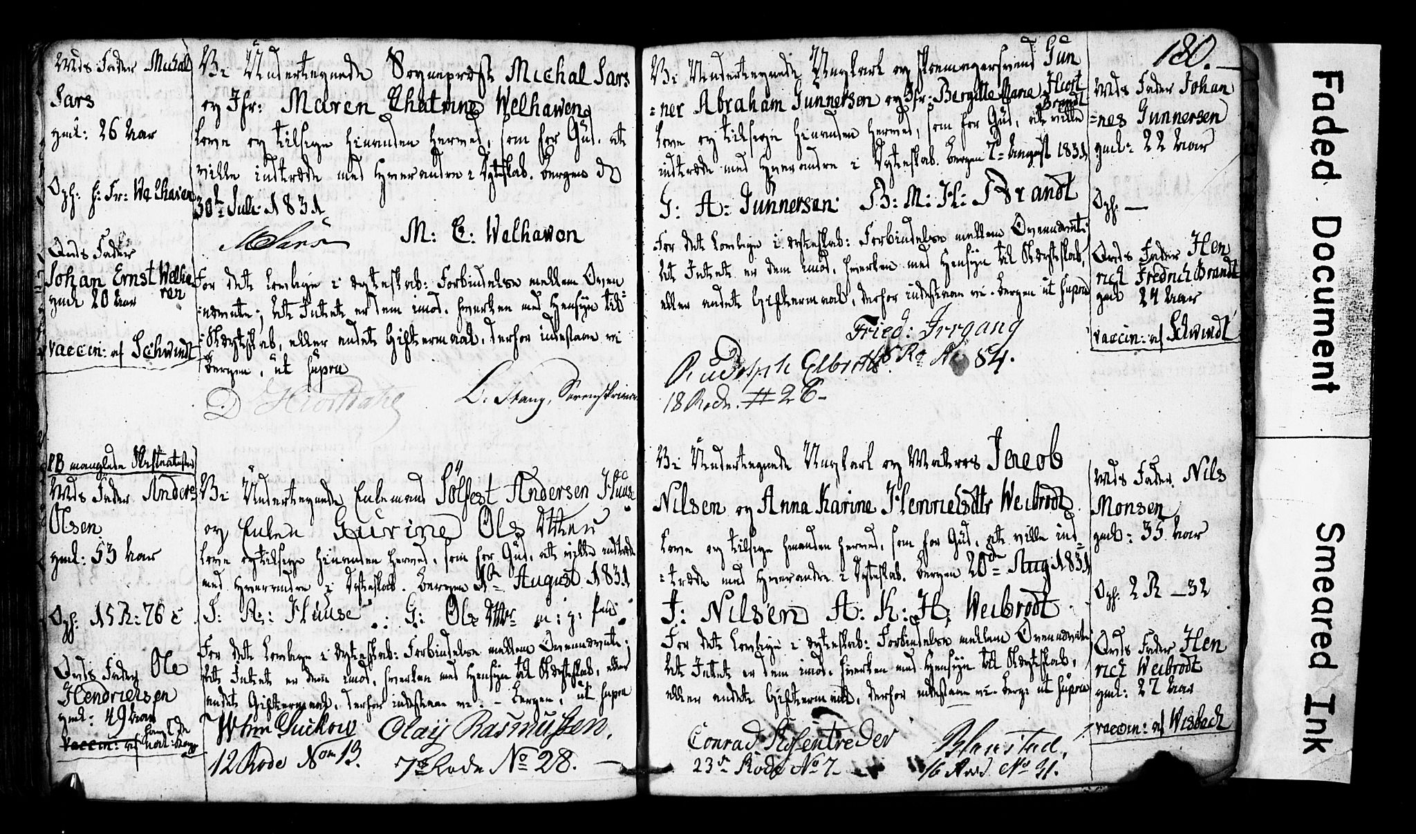 Domkirken sokneprestembete, SAB/A-74801: Forlovererklæringer nr. II.5.2, 1820-1832, s. 180