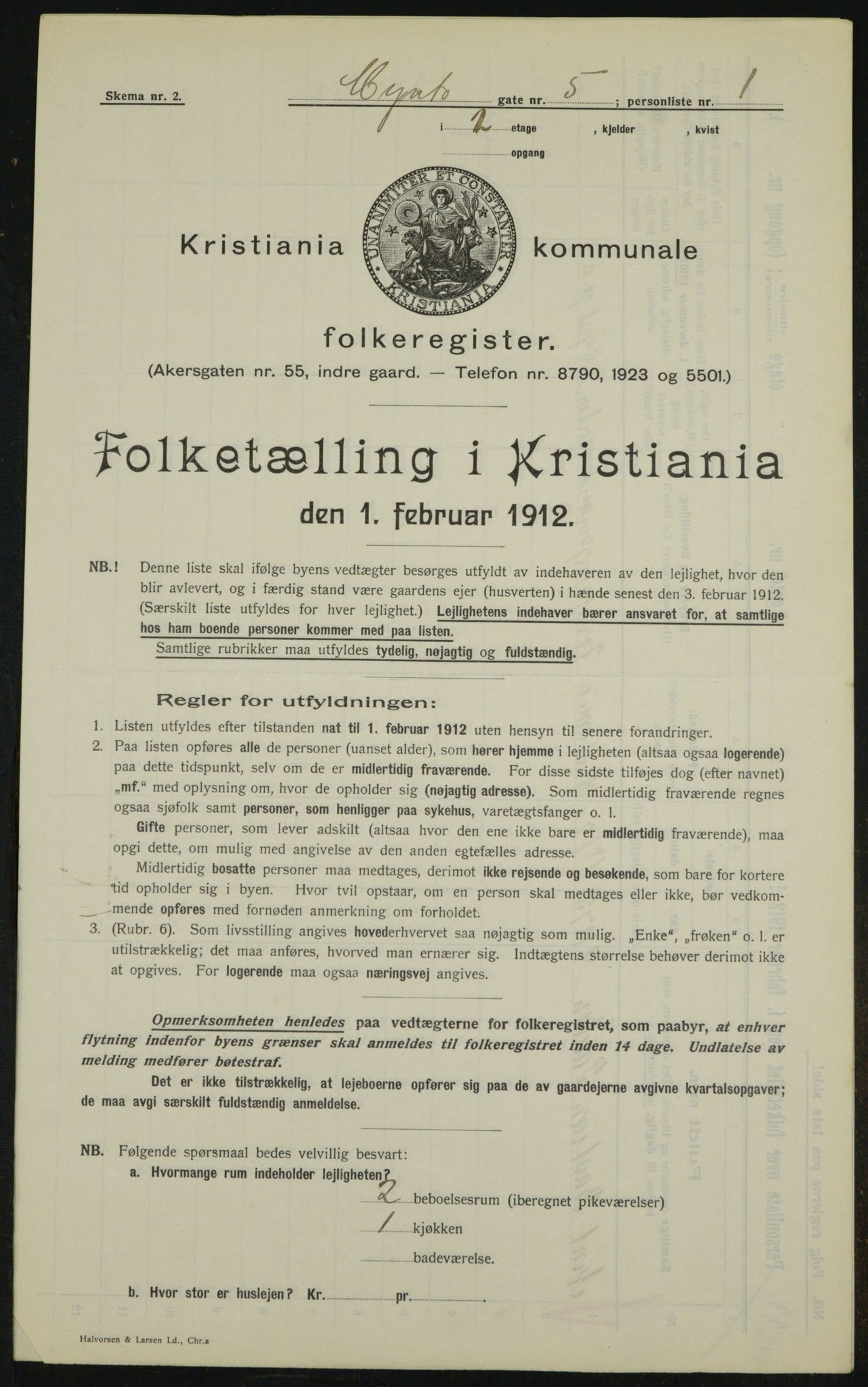 OBA, Kommunal folketelling 1.2.1912 for Kristiania, 1912, s. 68931