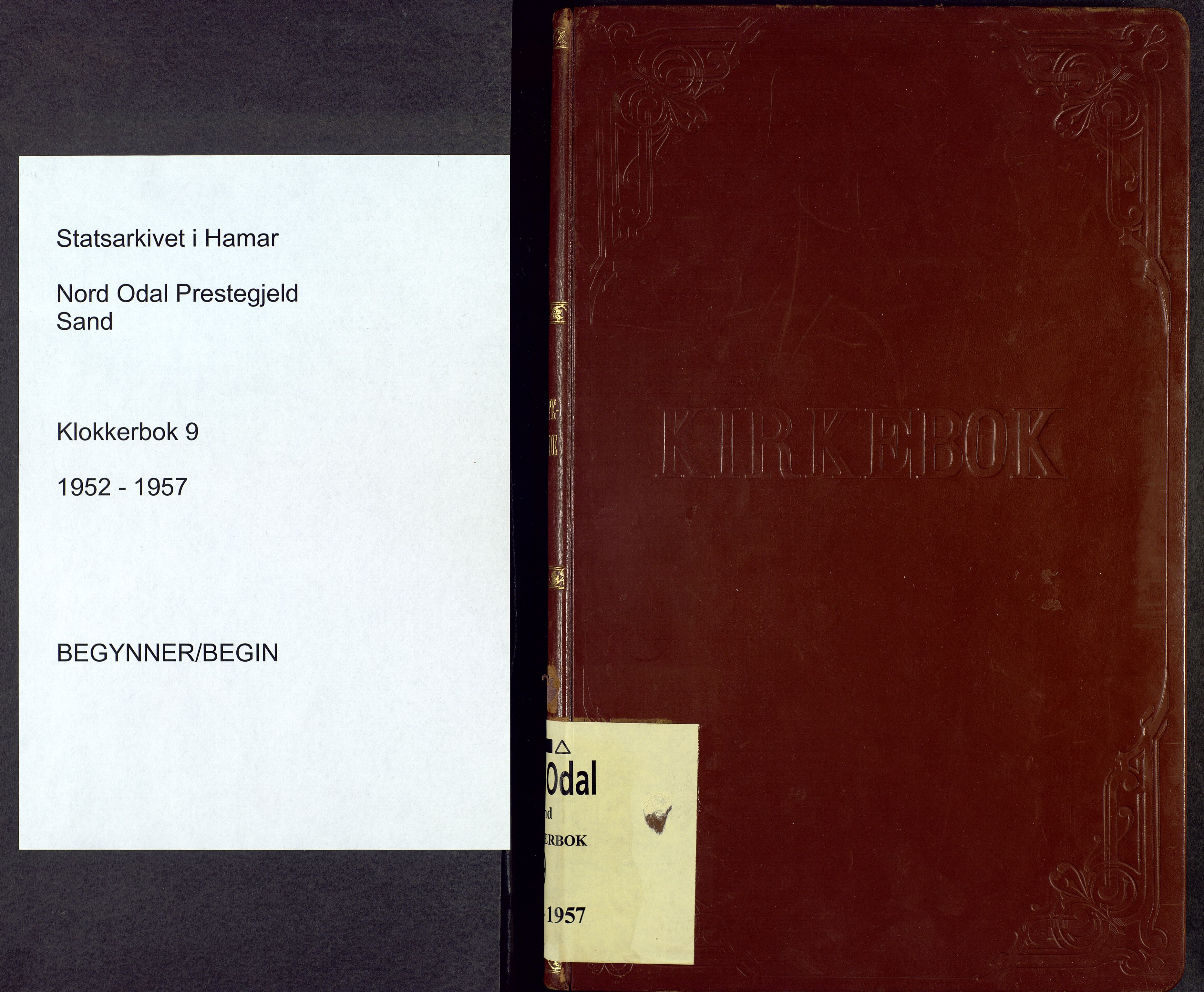 Nord-Odal prestekontor, SAH/PREST-032/H/Ha/Hab/L0009: Klokkerbok nr. 9, 1952-1957