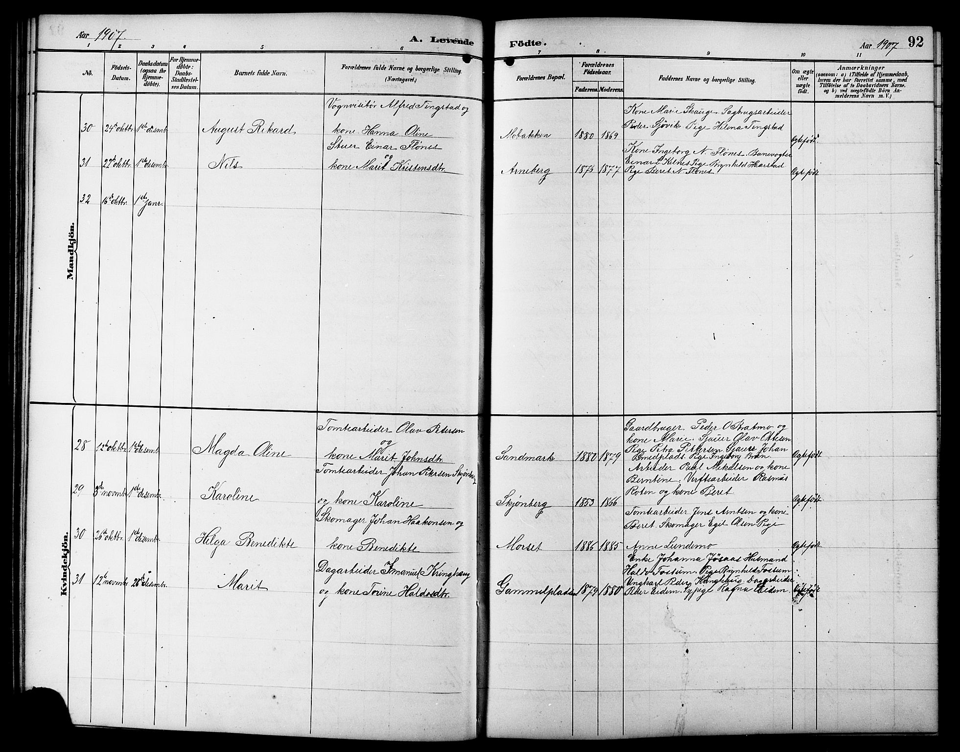 Ministerialprotokoller, klokkerbøker og fødselsregistre - Sør-Trøndelag, SAT/A-1456/617/L0431: Klokkerbok nr. 617C01, 1889-1910, s. 92