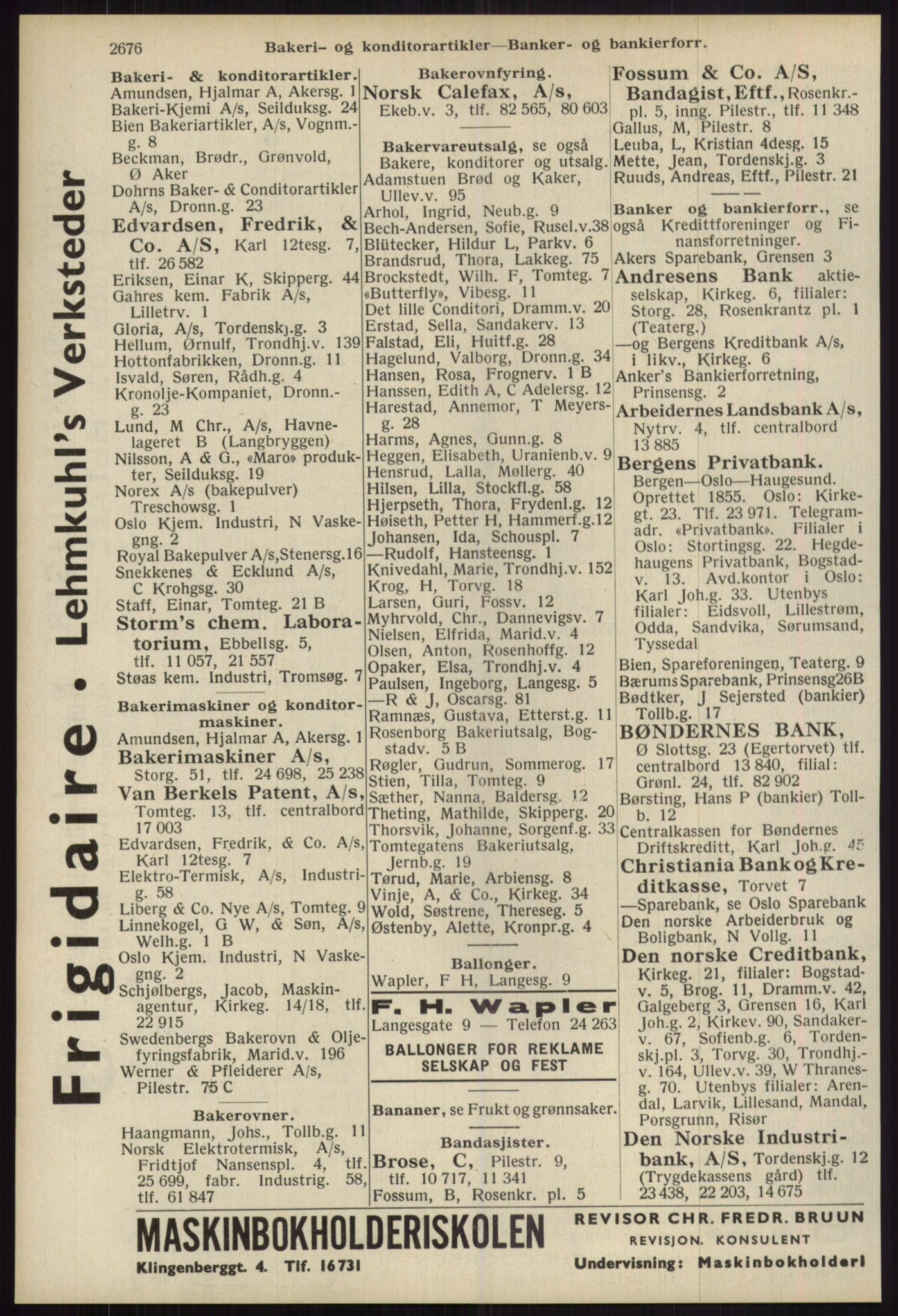 Kristiania/Oslo adressebok, PUBL/-, 1939, s. 2676