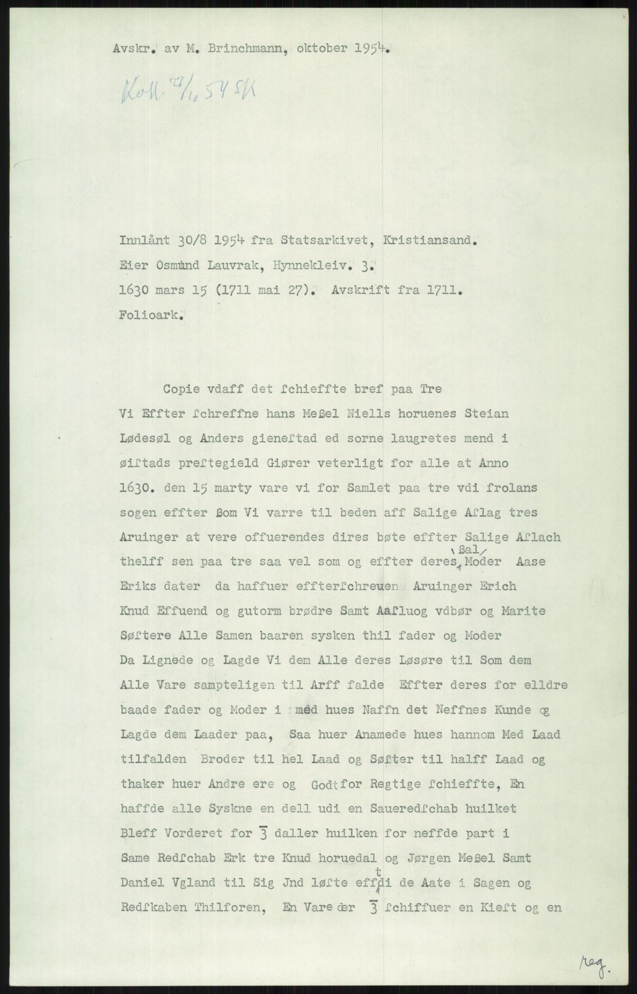Samlinger til kildeutgivelse, Diplomavskriftsamlingen, AV/RA-EA-4053/H/Ha, s. 3090