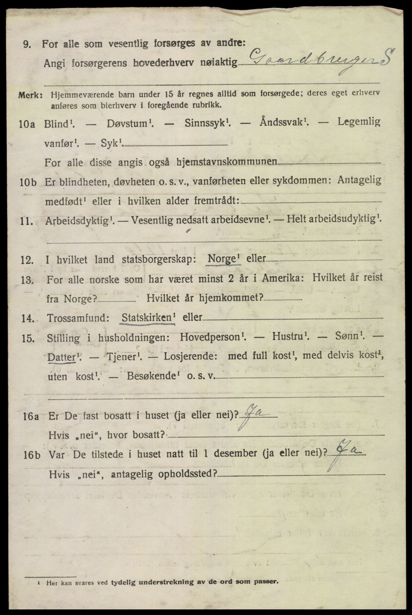 SAK, Folketelling 1920 for 1013 Tveit herred, 1920, s. 2007
