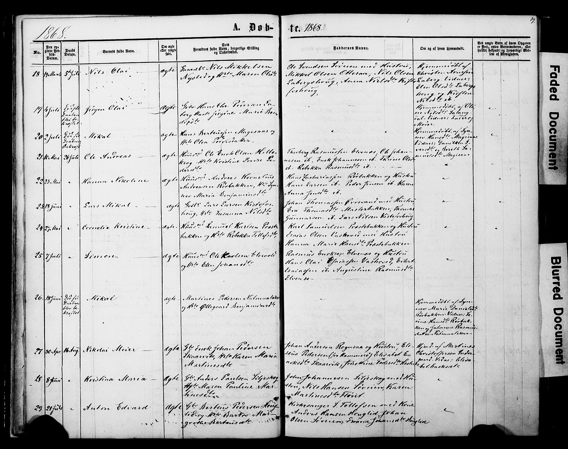 Ibestad sokneprestembete, AV/SATØ-S-0077/H/Ha/Haa/L0013kirke: Ministerialbok nr. 13, 1865-1879, s. 19