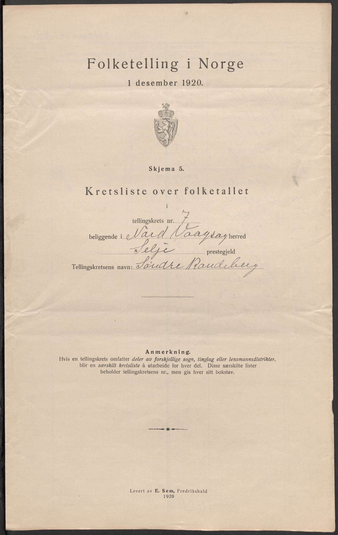 SAB, Folketelling 1920 for 1440 Nord-Vågsøy herred, 1920, s. 27