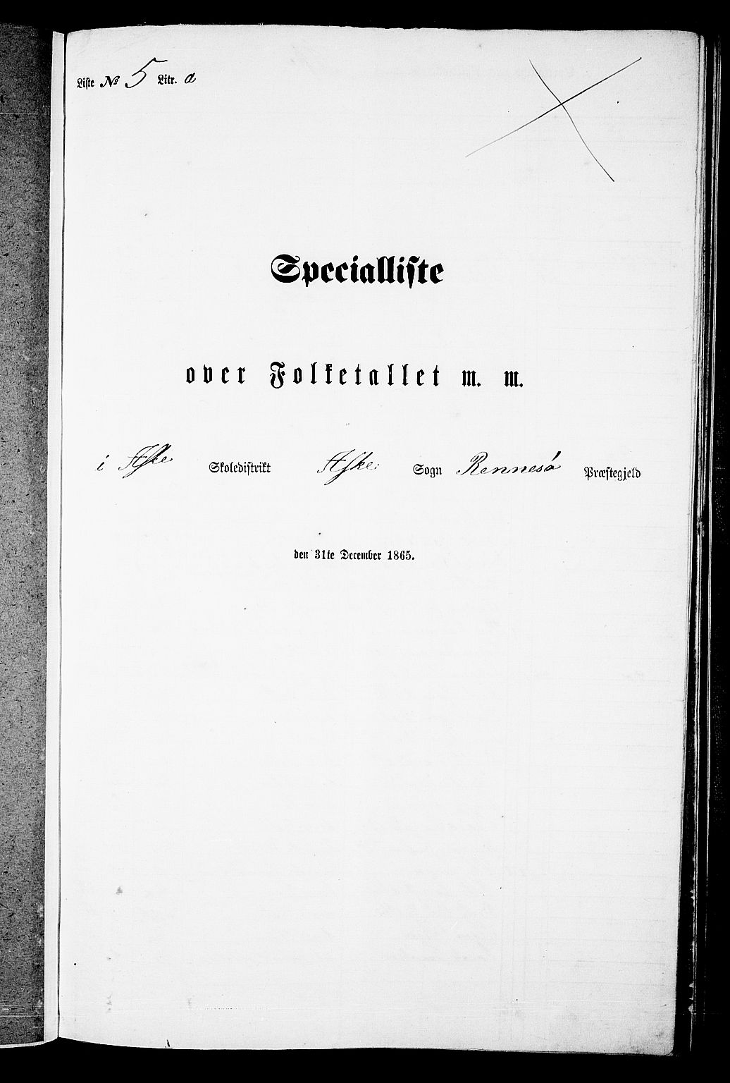 RA, Folketelling 1865 for 1142P Rennesøy prestegjeld, 1865, s. 72