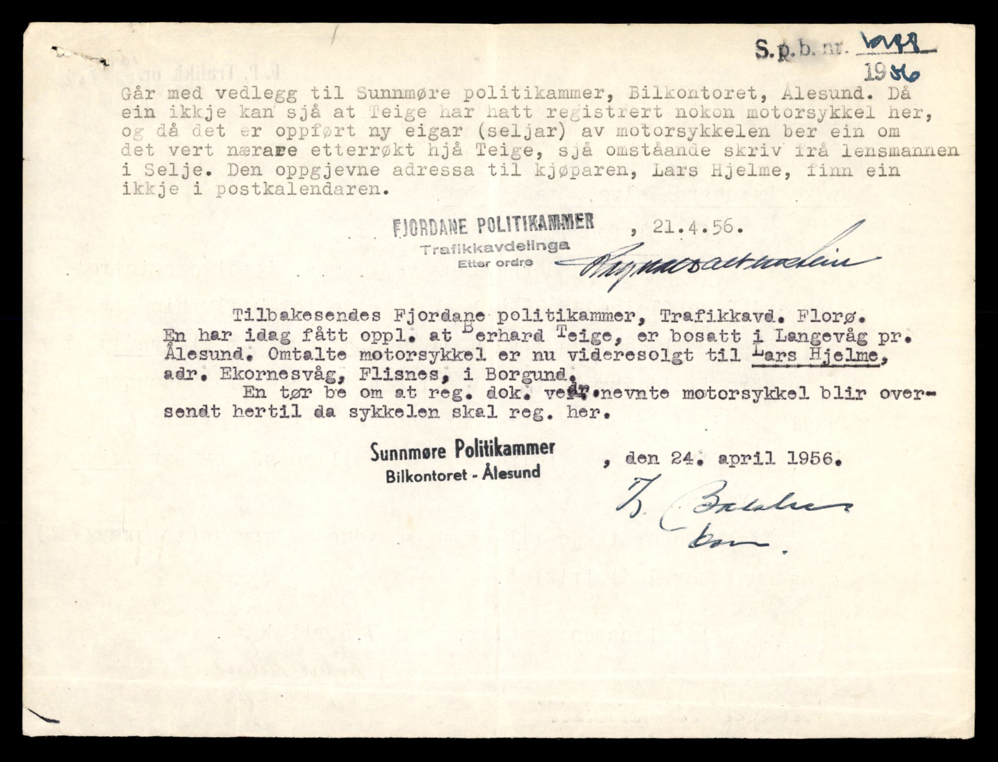 Møre og Romsdal vegkontor - Ålesund trafikkstasjon, AV/SAT-A-4099/F/Fe/L0040: Registreringskort for kjøretøy T 13531 - T 13709, 1927-1998, s. 66