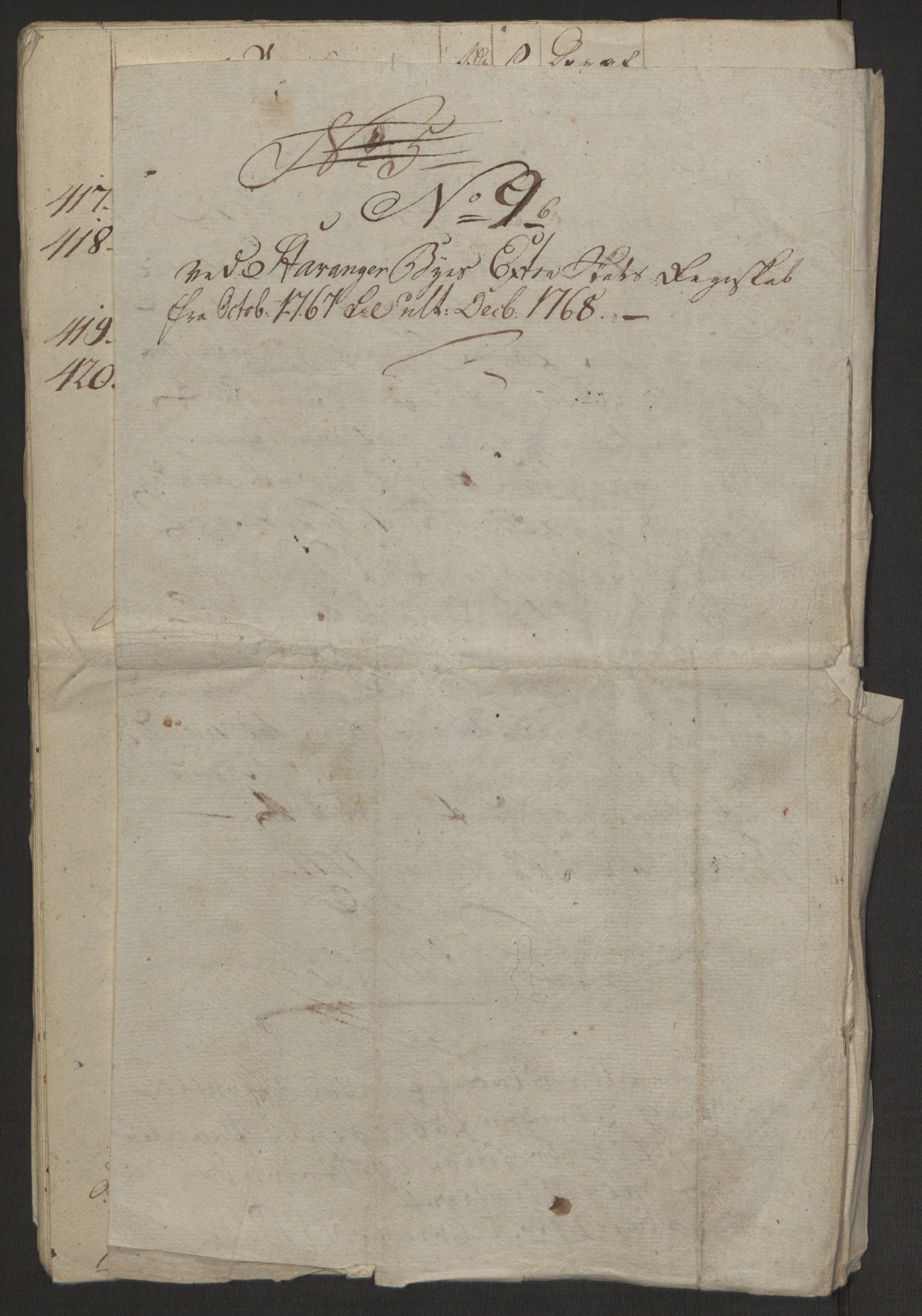 Rentekammeret inntil 1814, Reviderte regnskaper, Byregnskaper, RA/EA-4066/R/Ro/L0305/0001: [O6] Kontribusjonsregnskap / Ekstraskatt, 1762-1768, s. 431