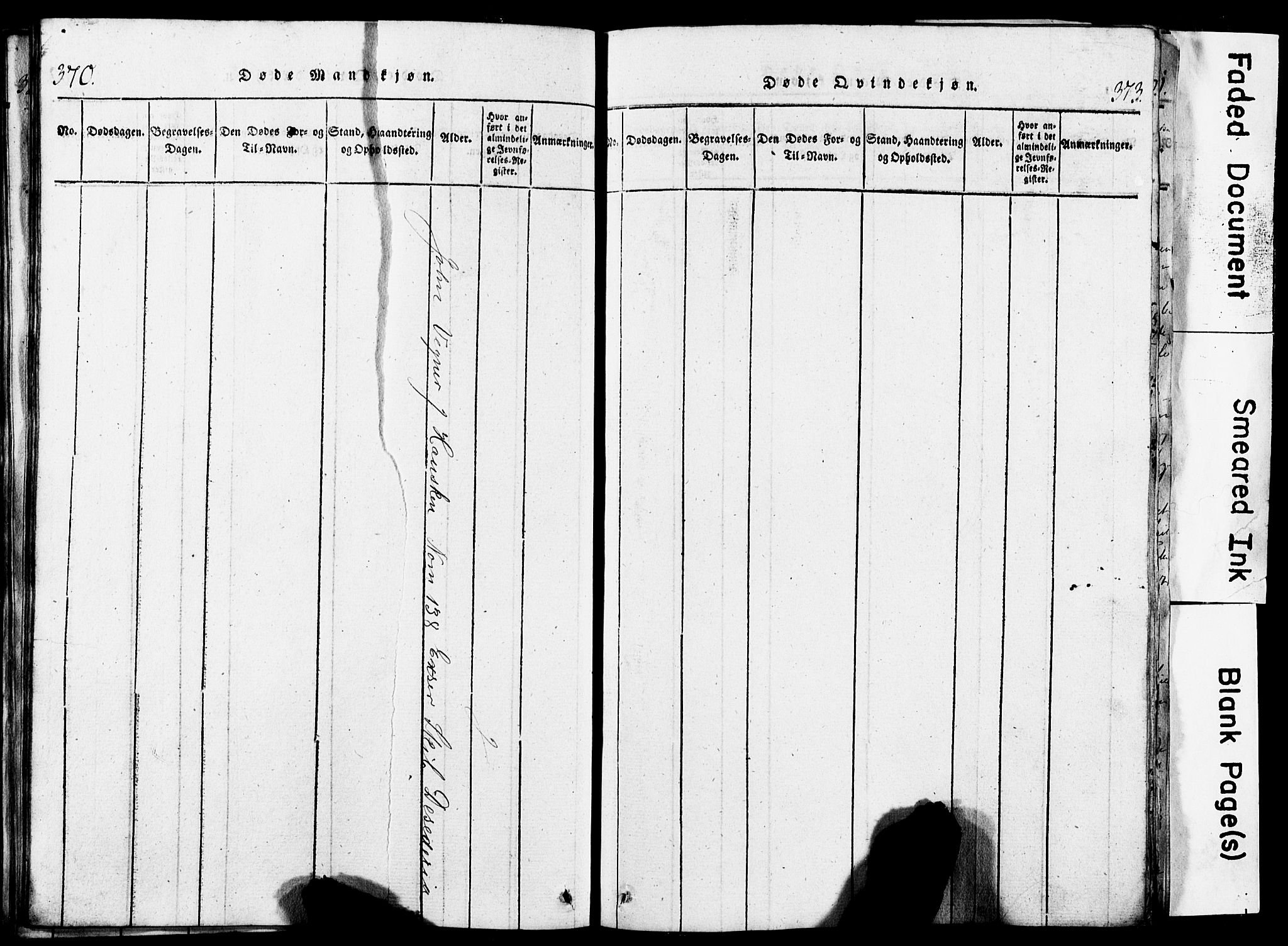 Torvastad sokneprestkontor, SAST/A -101857/H/Ha/Hab/L0002: Klokkerbok nr. B 2, 1817-1834, s. 372-373