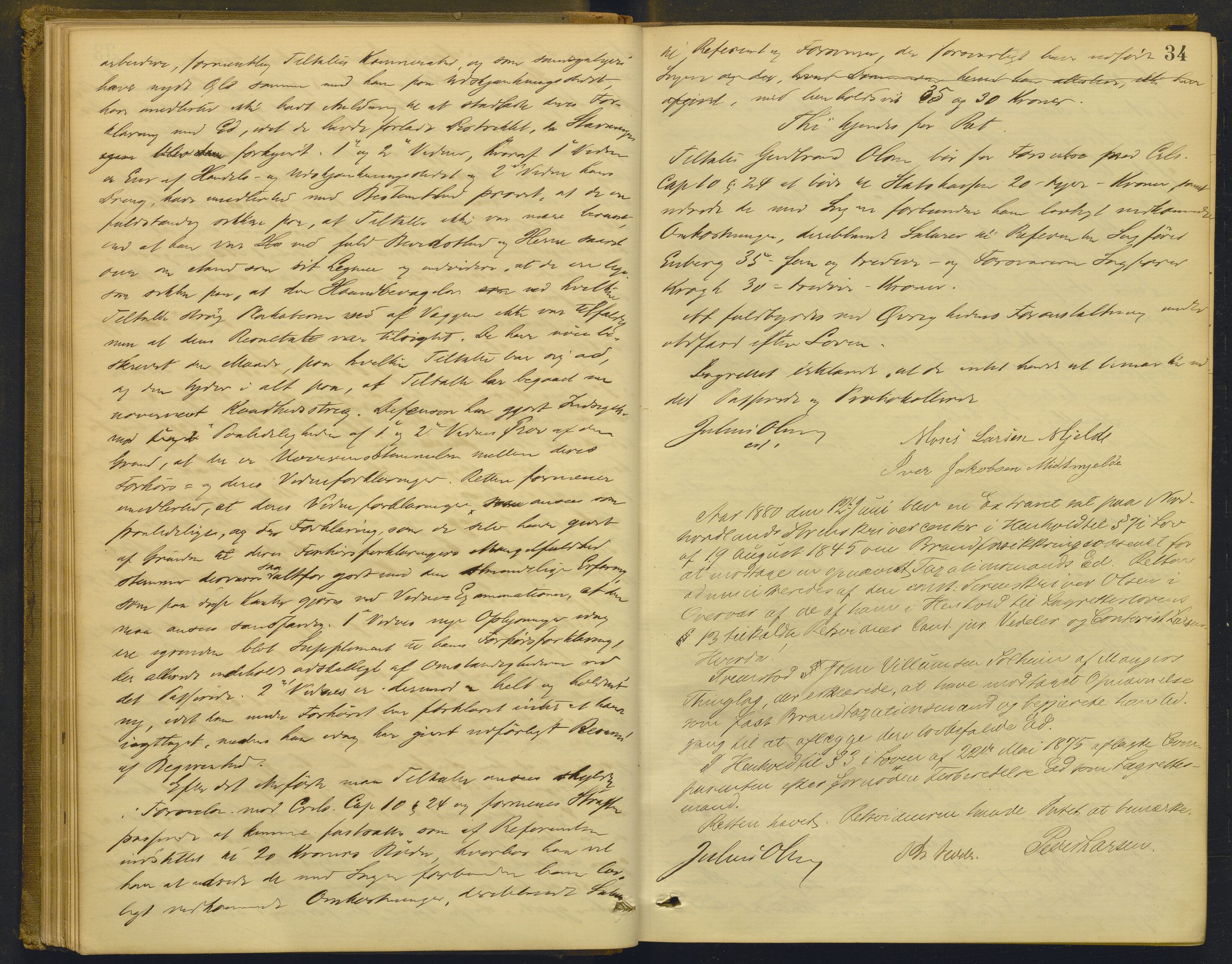 Nordhordland sorenskrivar, AV/SAB-A-2901/1/F/Fd/Fdd/L0004: Ekstrarettsprotokollar, forhøyr, 1880-1884, s. 33b-34a