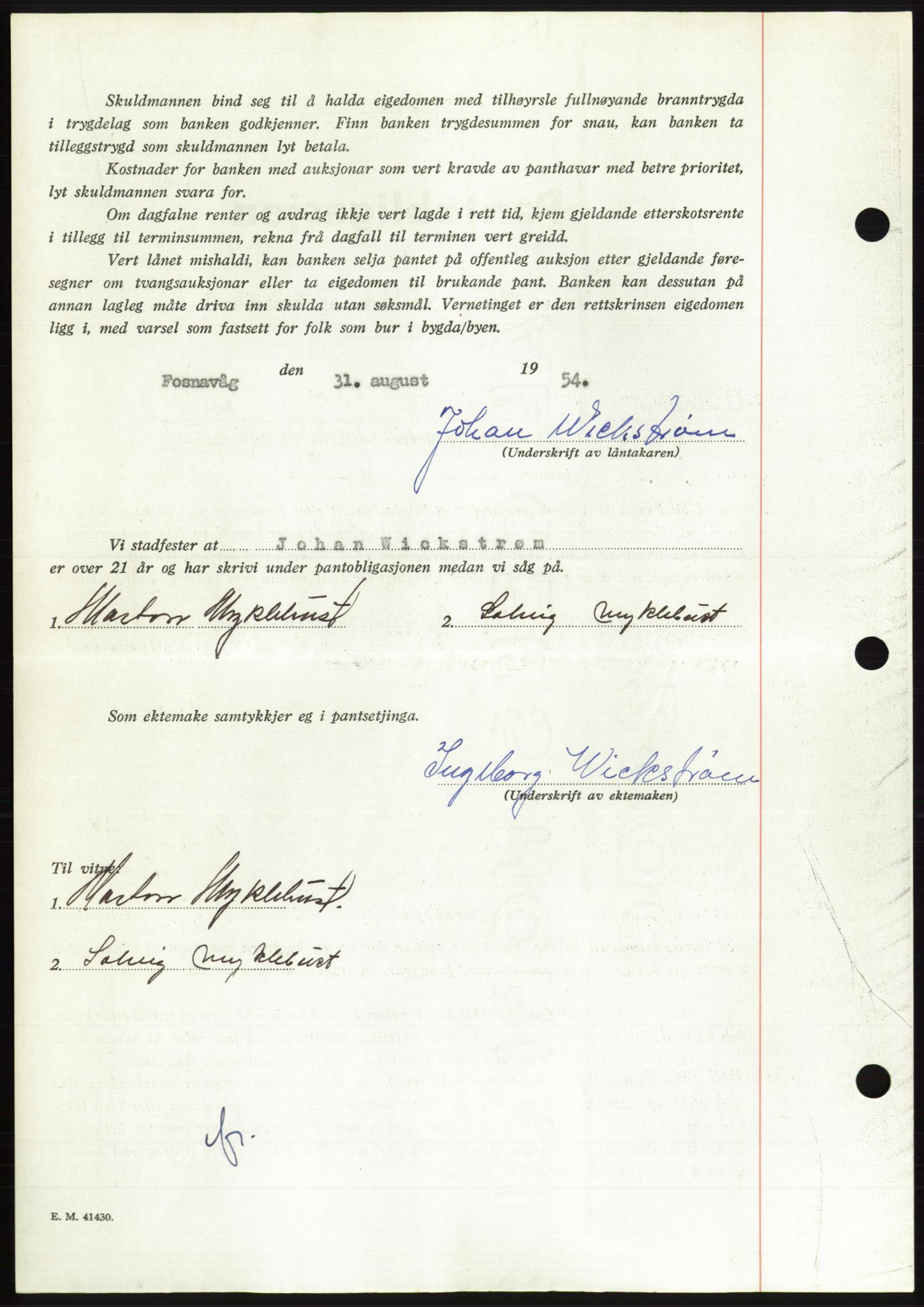 Søre Sunnmøre sorenskriveri, AV/SAT-A-4122/1/2/2C/L0126: Pantebok nr. 14B, 1954-1955, Dagboknr: 3232/1954