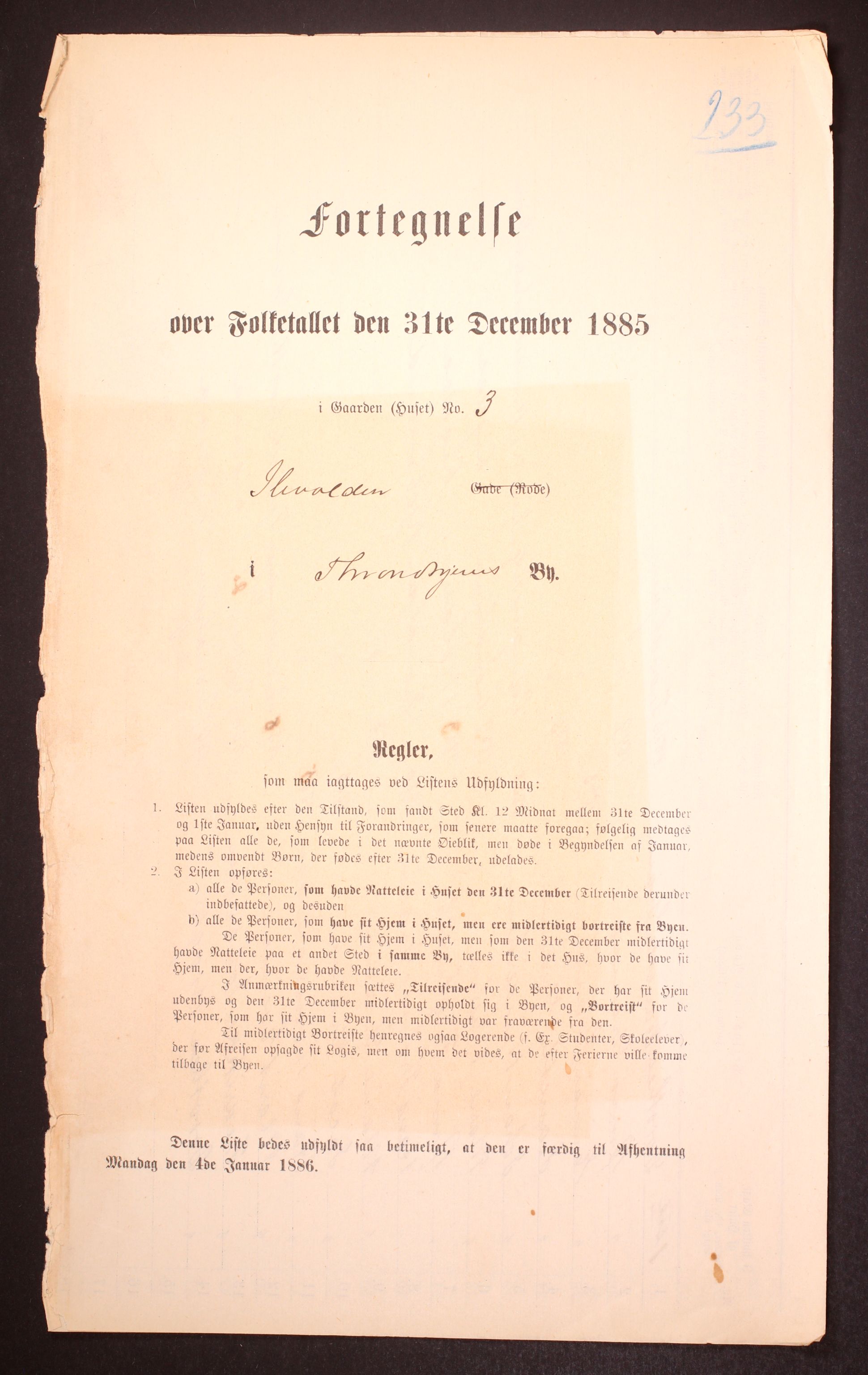 SAT, Folketelling 1885 for 1601 Trondheim kjøpstad, 1885, s. 3824