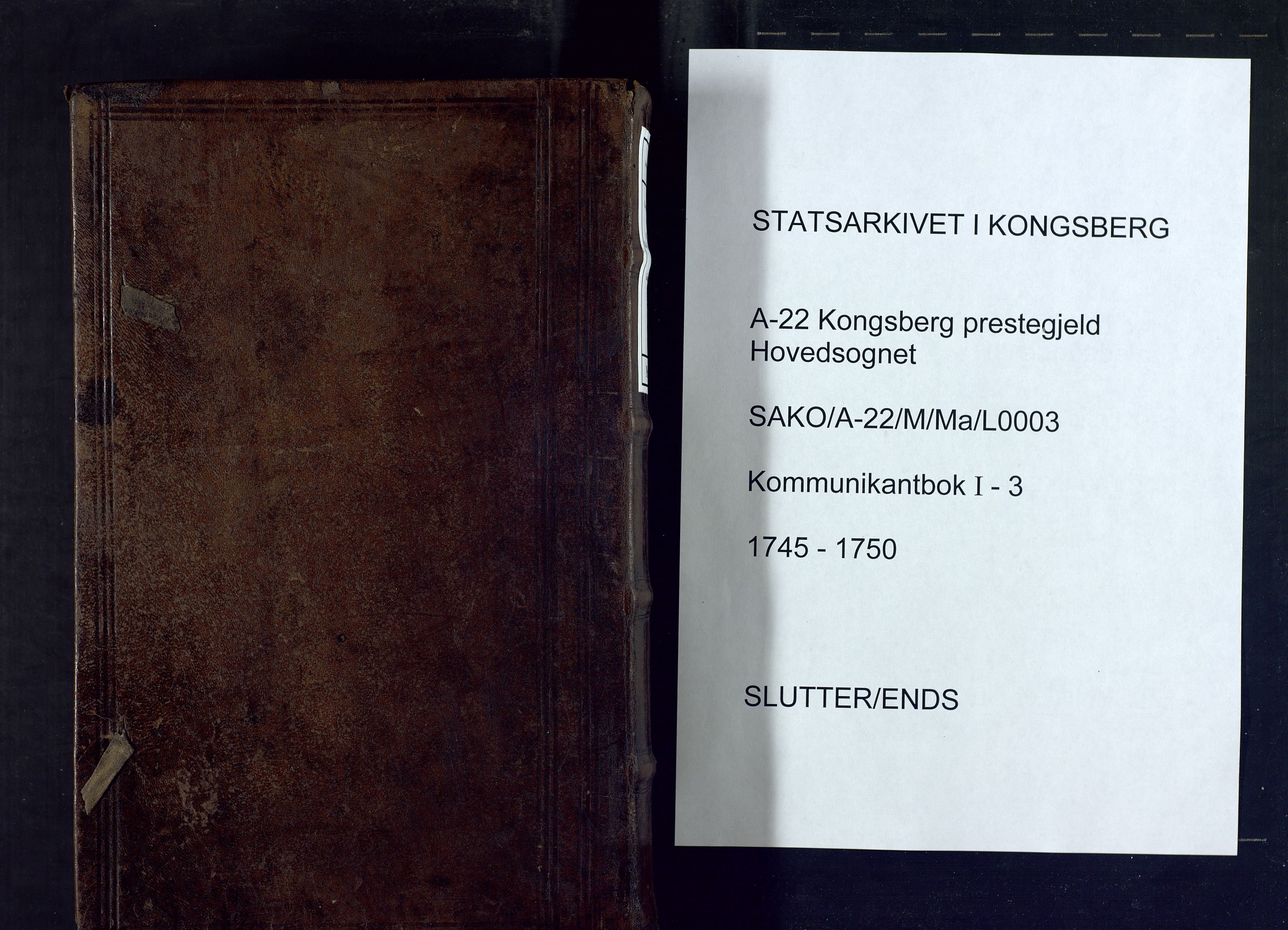 Kongsberg kirkebøker, SAKO/A-22/M/Ma/L0003: Kommunikantprotokoll nr. 3, 1745-1750