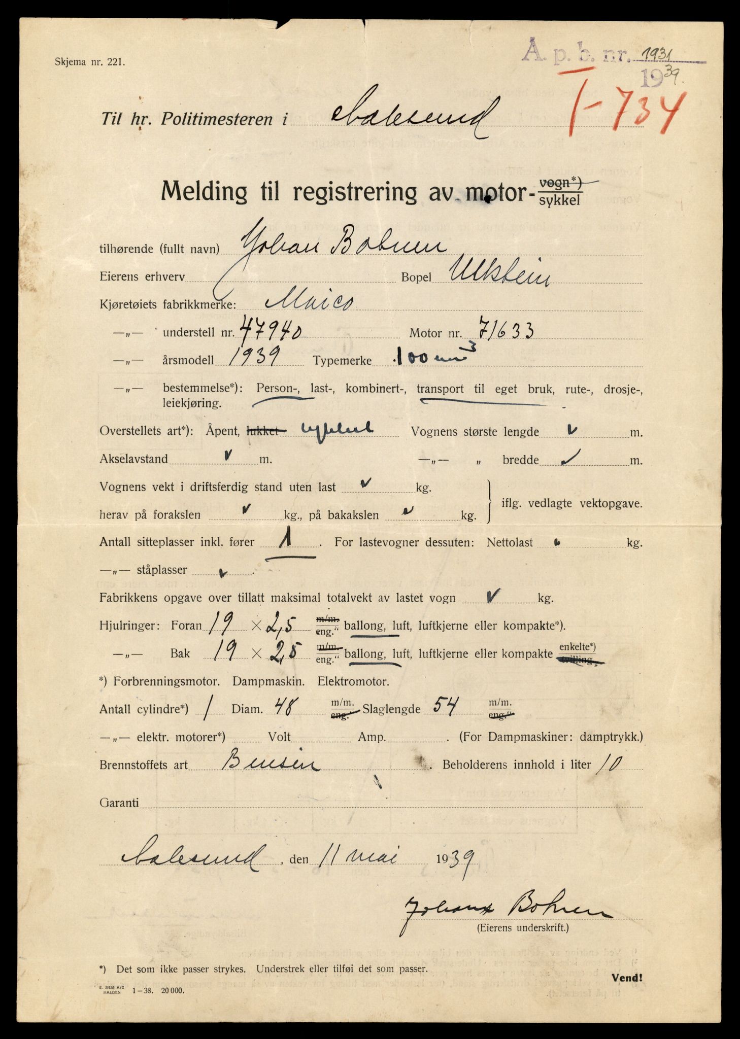 Møre og Romsdal vegkontor - Ålesund trafikkstasjon, AV/SAT-A-4099/F/Fe/L0031: Registreringskort for kjøretøy T 11800 - T 11996, 1927-1998, s. 289