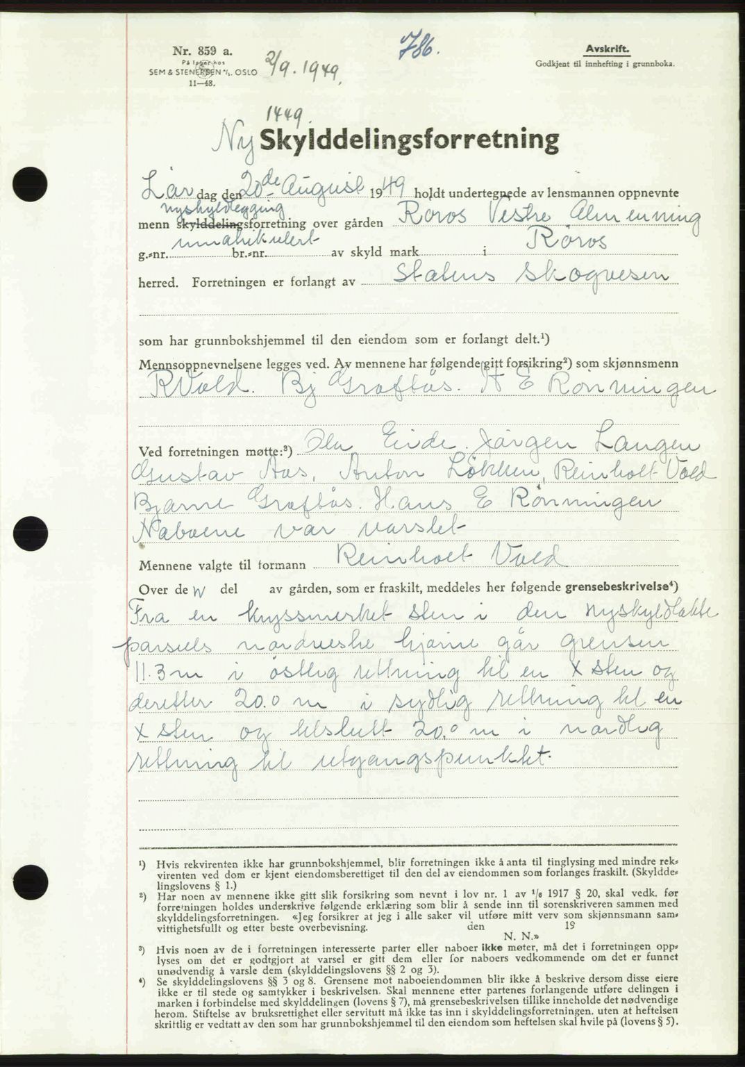 Gauldal sorenskriveri, SAT/A-0014/1/2/2C: Pantebok nr. A8, 1949-1949, Dagboknr: 1449/1949
