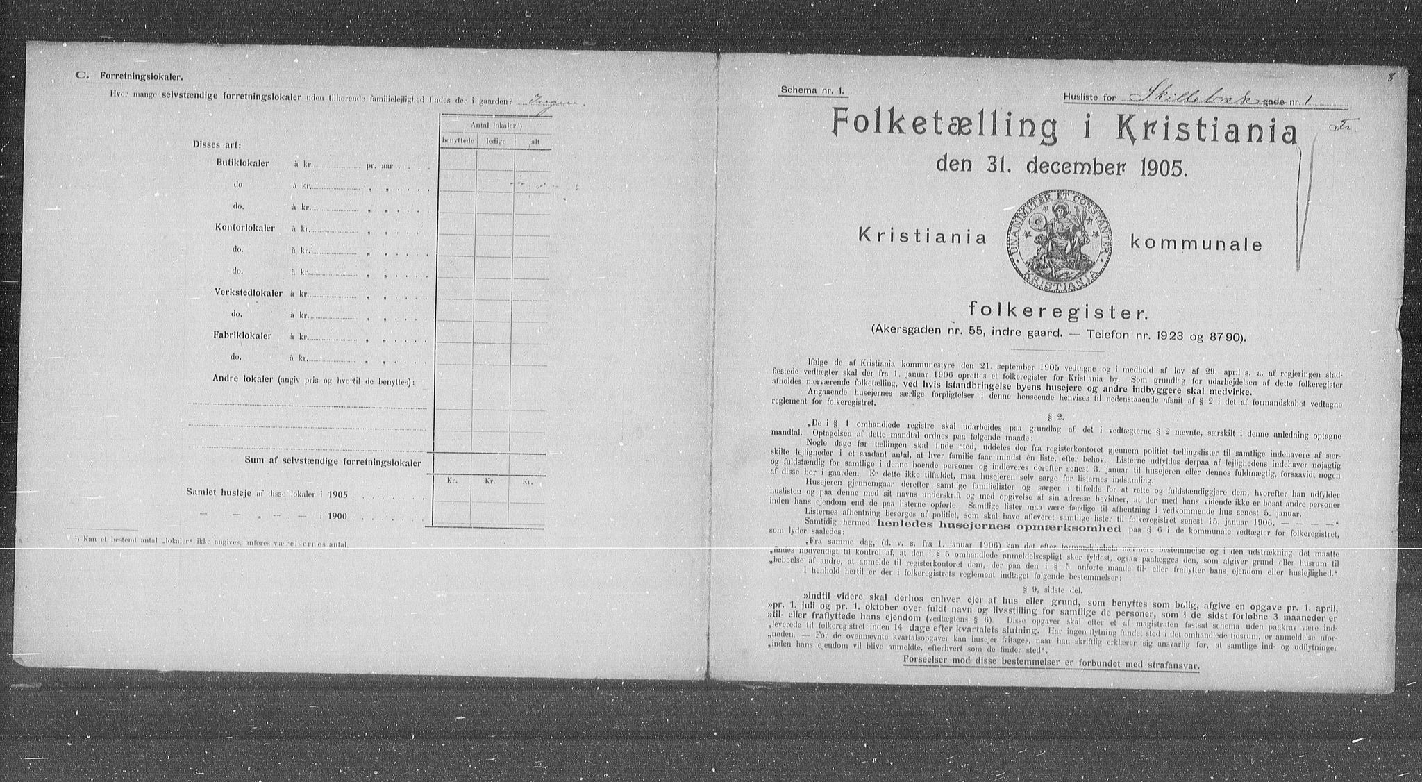 OBA, Kommunal folketelling 31.12.1905 for Kristiania kjøpstad, 1905, s. 49500