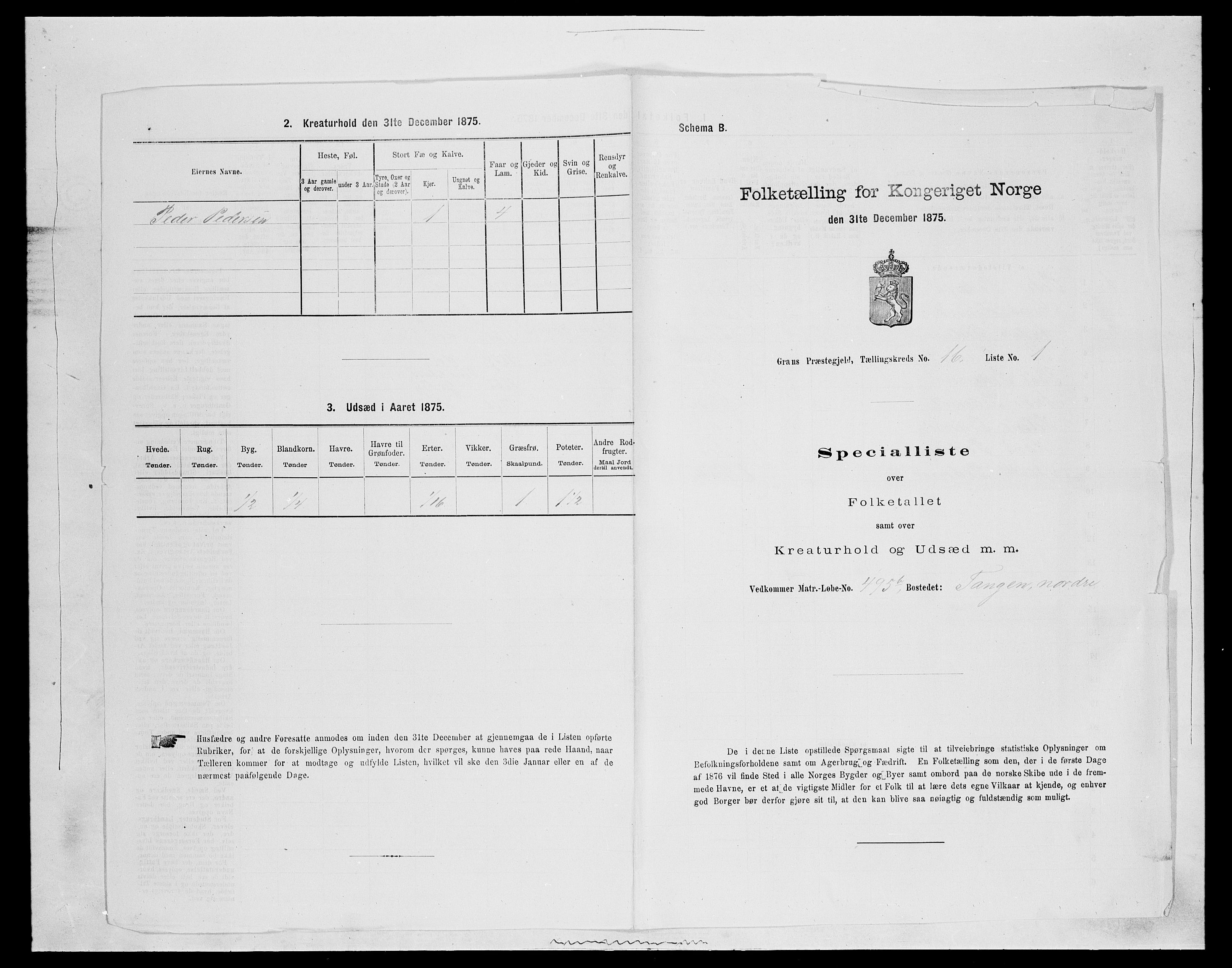 SAH, Folketelling 1875 for 0534P Gran prestegjeld, 1875, s. 2946