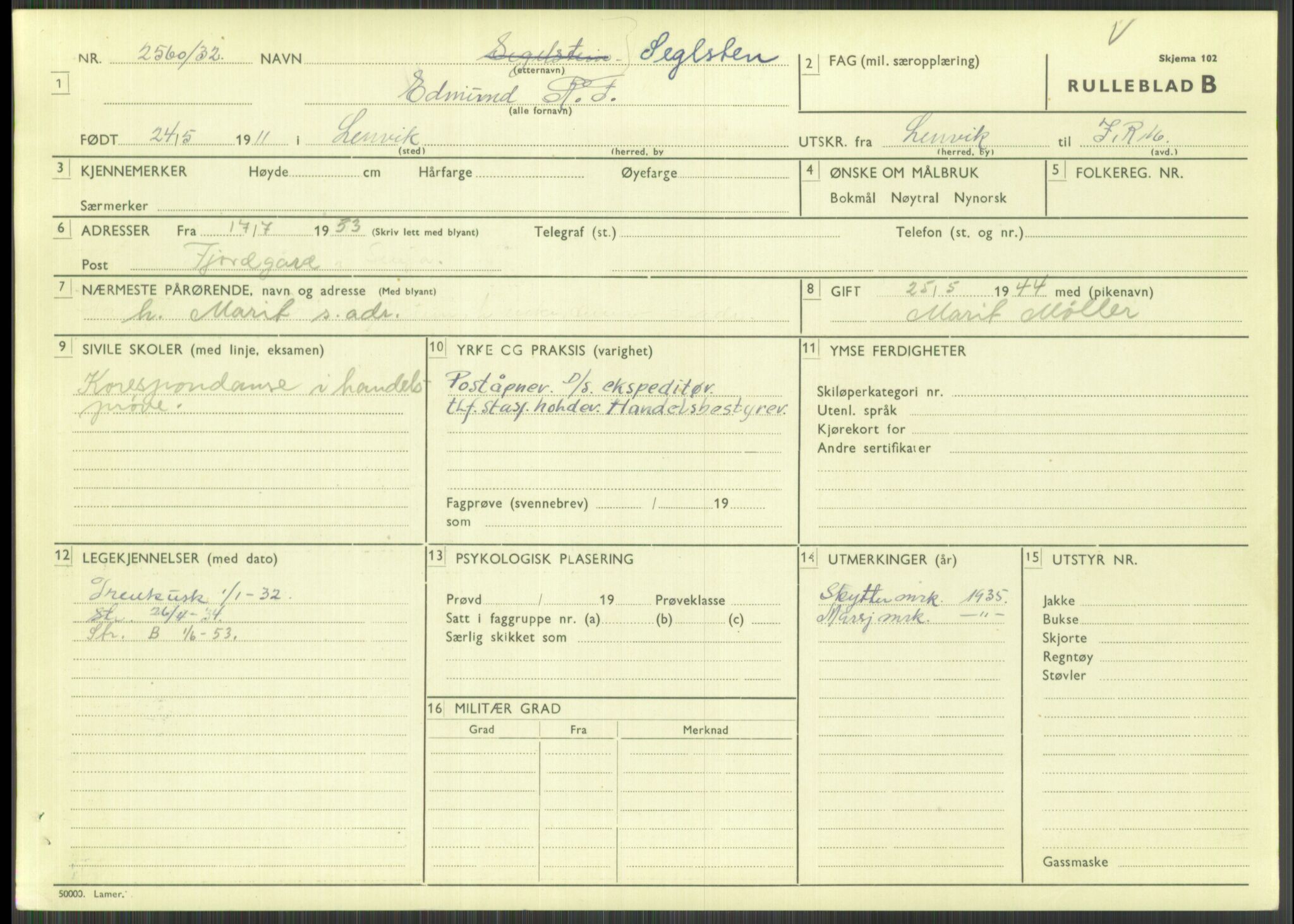 Forsvaret, Troms infanteriregiment nr. 16, AV/RA-RAFA-3146/P/Pa/L0016: Rulleblad for regimentets menige mannskaper, årsklasse 1932, 1932, s. 1403