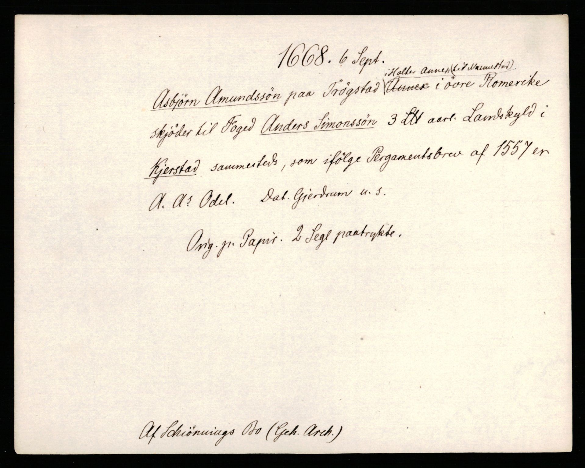 Riksarkivets diplomsamling, AV/RA-EA-5965/F35/F35b/L0010: Riksarkivets diplomer, seddelregister, 1656-1670, s. 599