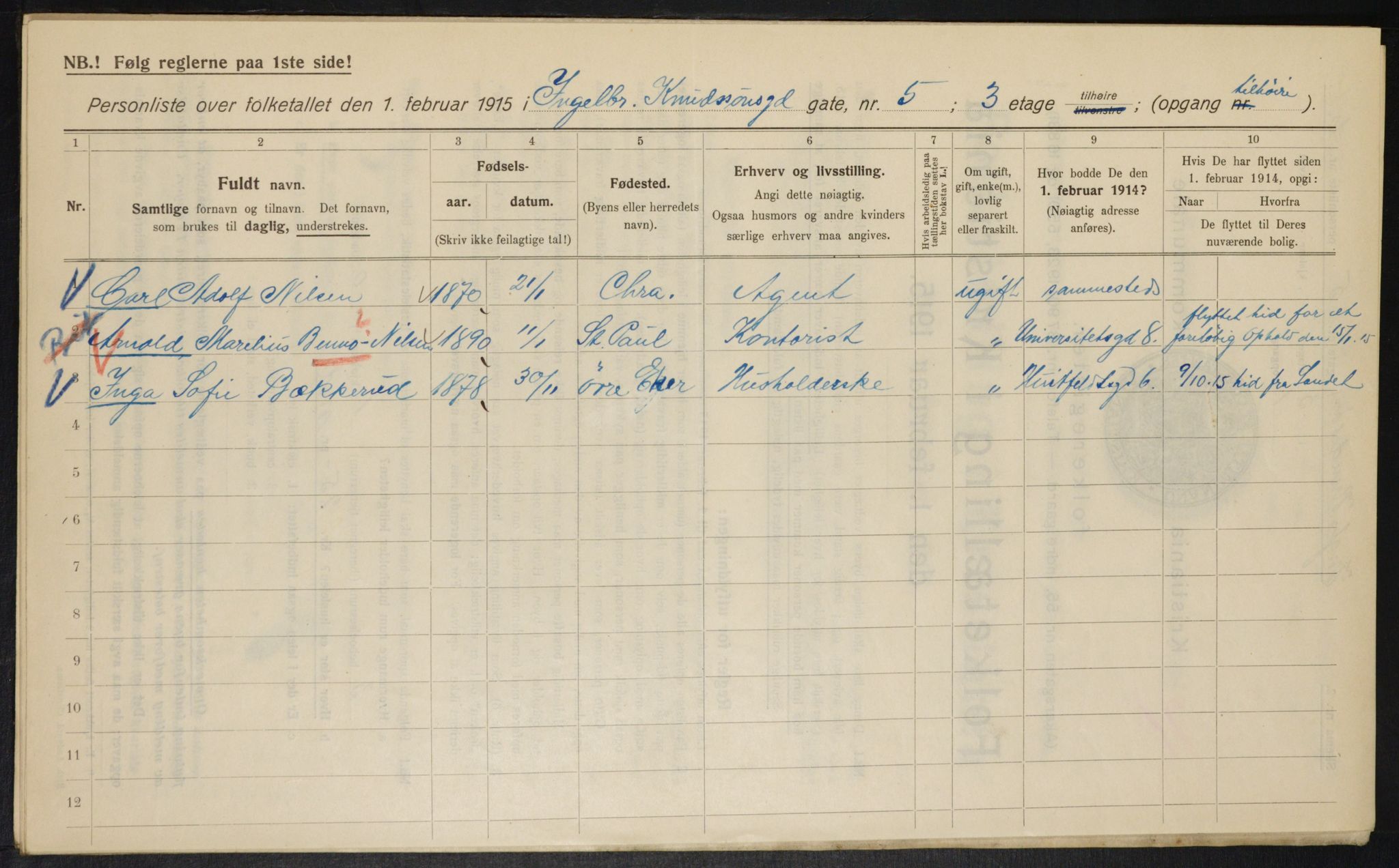 OBA, Kommunal folketelling 1.2.1915 for Kristiania, 1915, s. 43333