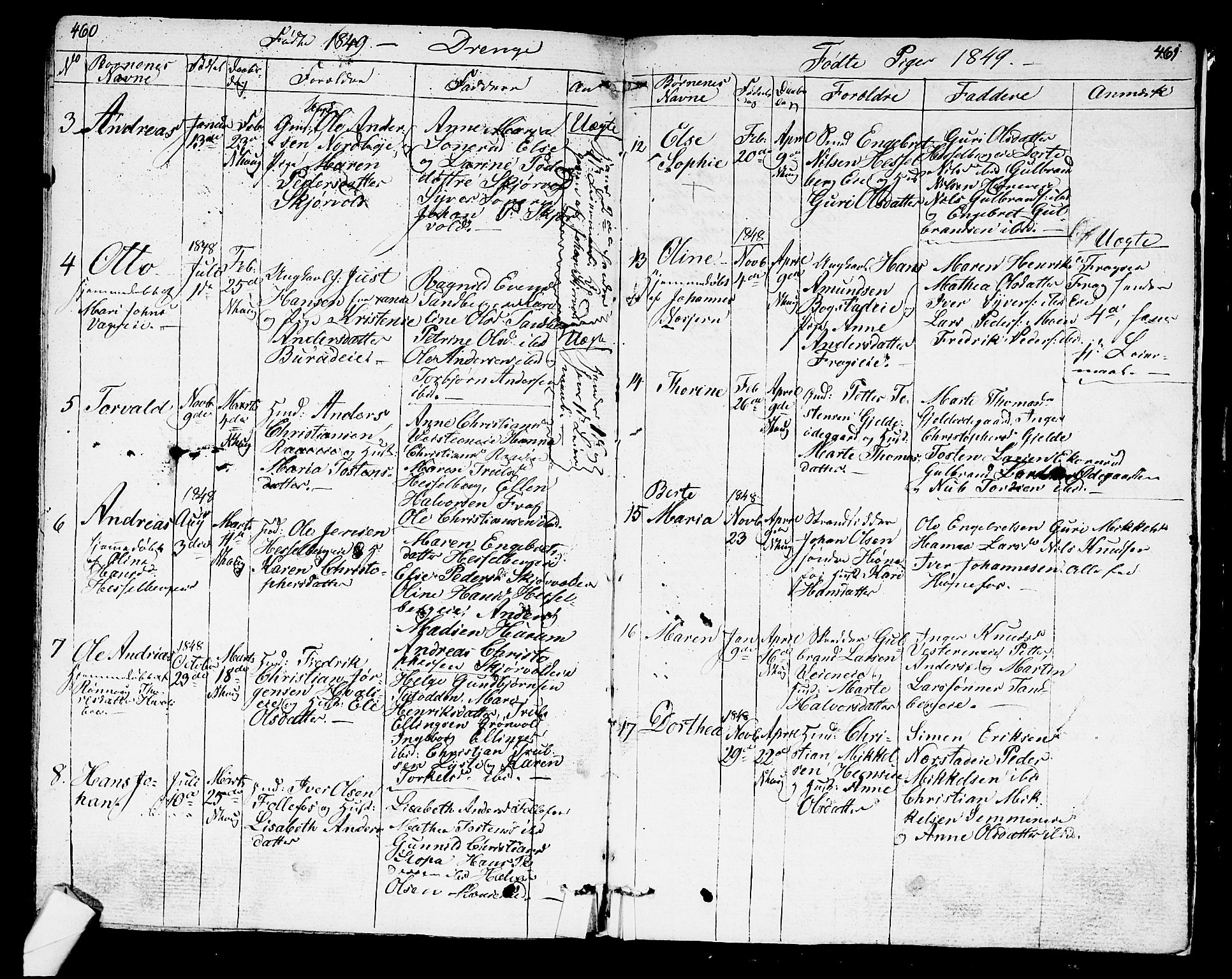Norderhov kirkebøker, AV/SAKO-A-237/G/Ga/L0004: Klokkerbok nr. I 4, 1824-1849, s. 460-461