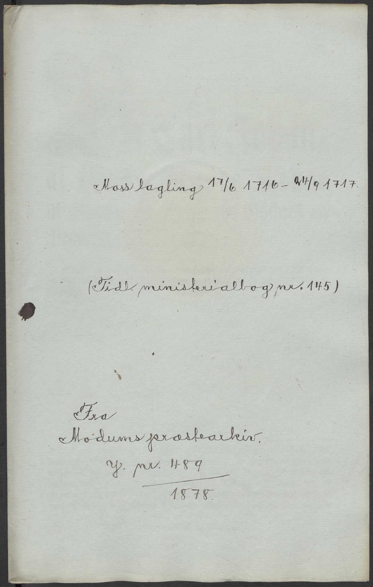 Riksarkivets diplomsamling, RA/EA-5965/F15/L0016: Prestearkiv - Buskerud, 1662-1781, s. 72