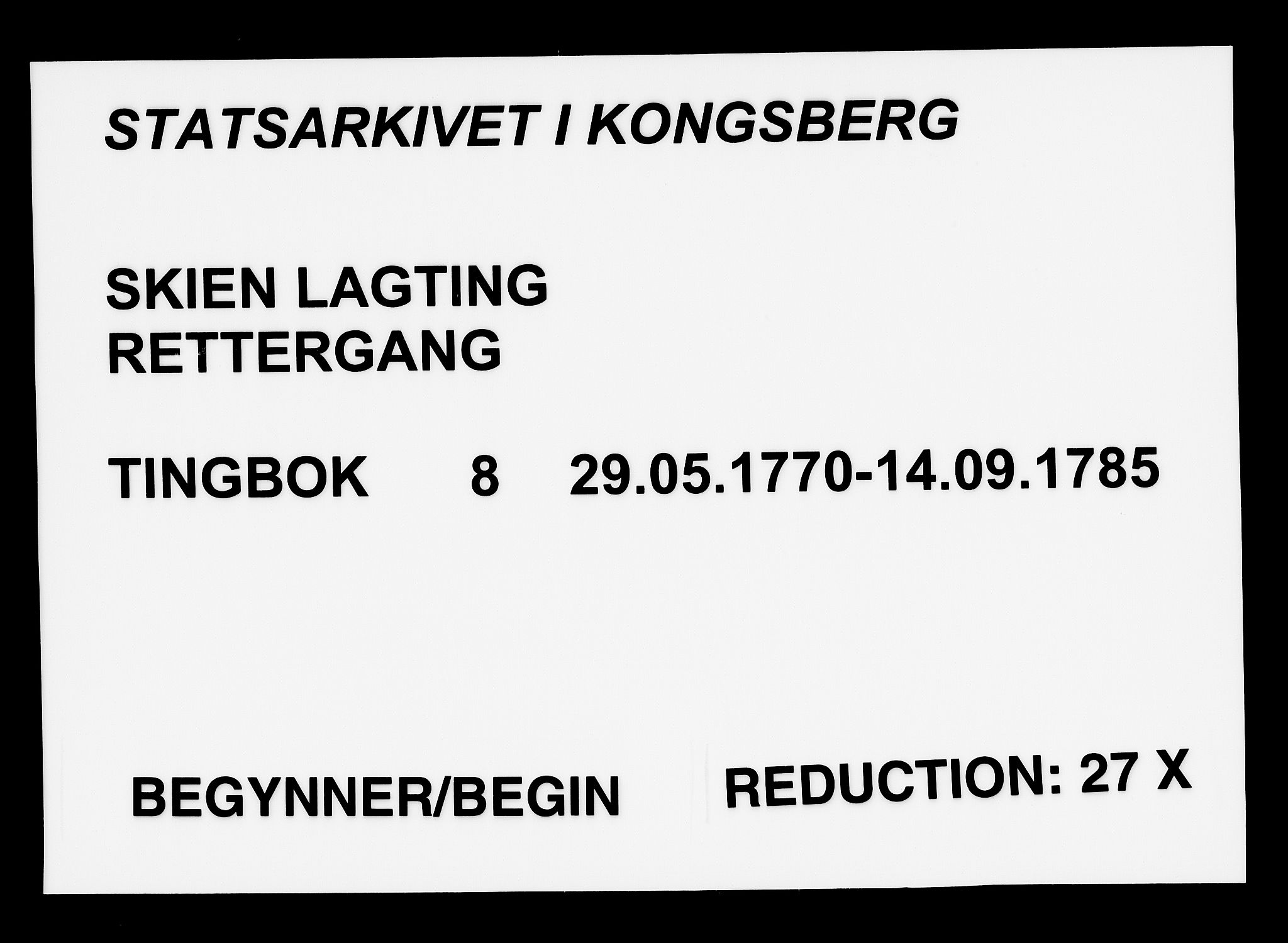 Skien lagting, AV/SAKO-A-803/F/Fa/L0008: Tingbok, 1770-1785