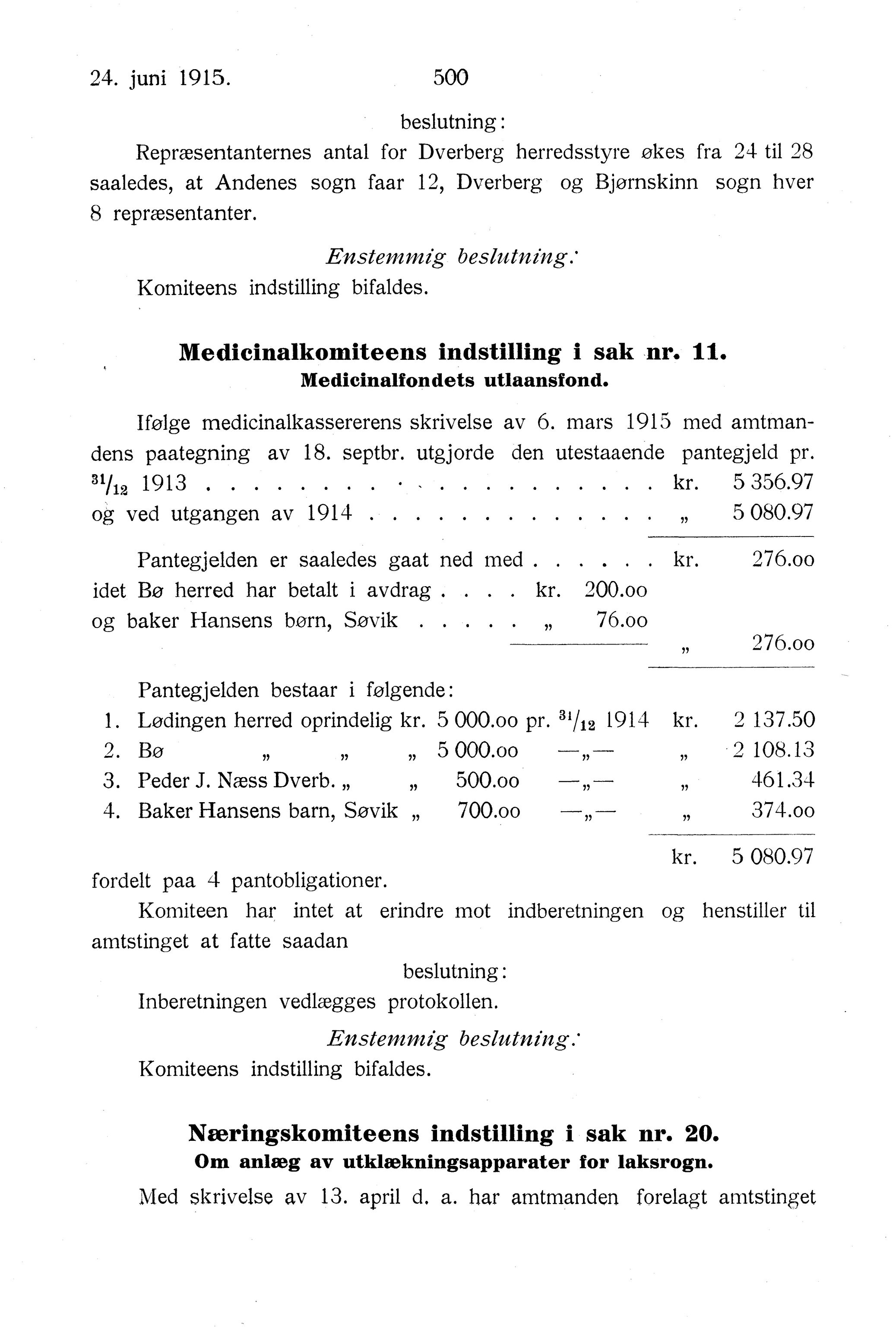 Nordland Fylkeskommune. Fylkestinget, AIN/NFK-17/176/A/Ac/L0038: Fylkestingsforhandlinger 1915, 1915