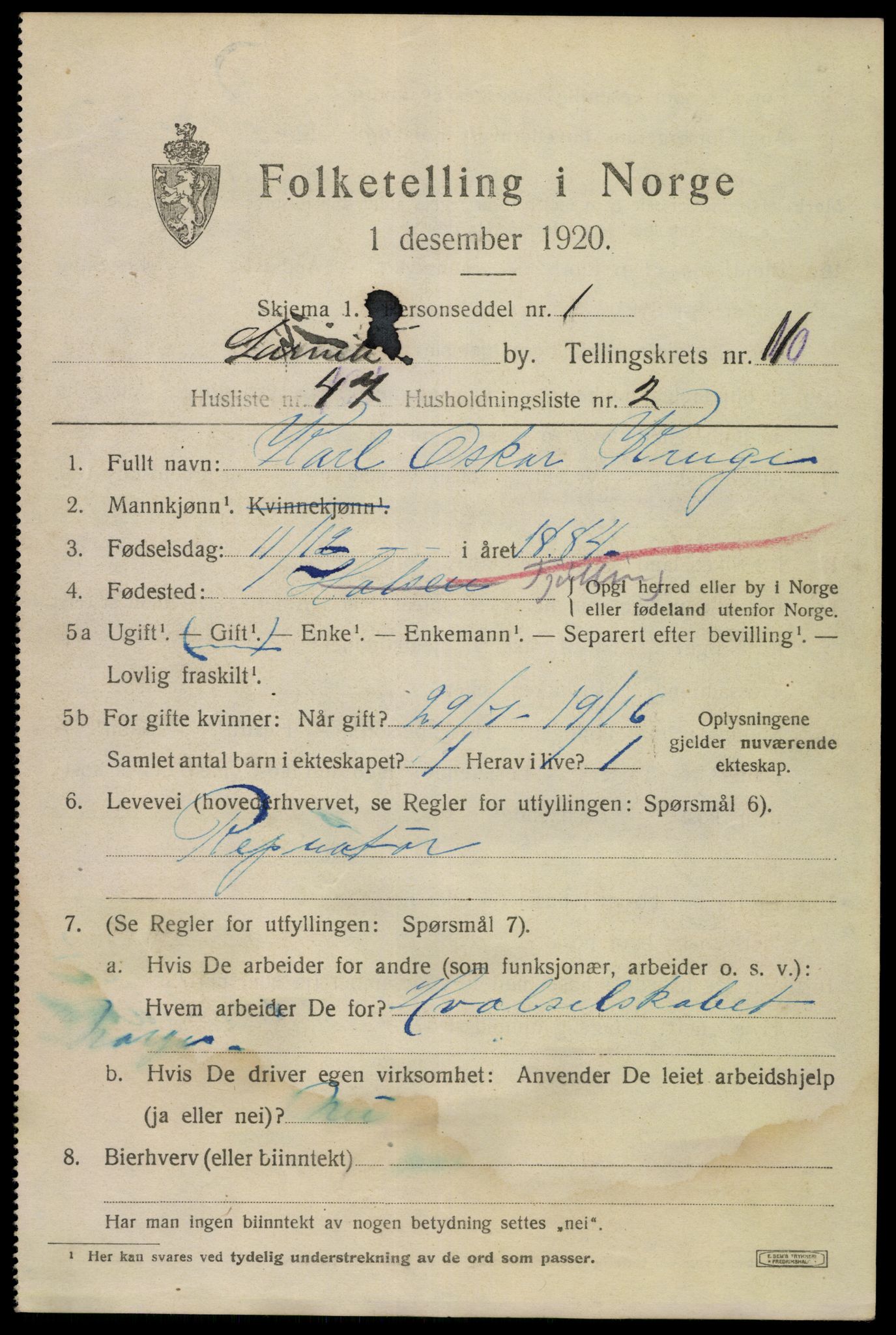 SAKO, Folketelling 1920 for 0707 Larvik kjøpstad, 1920, s. 29270